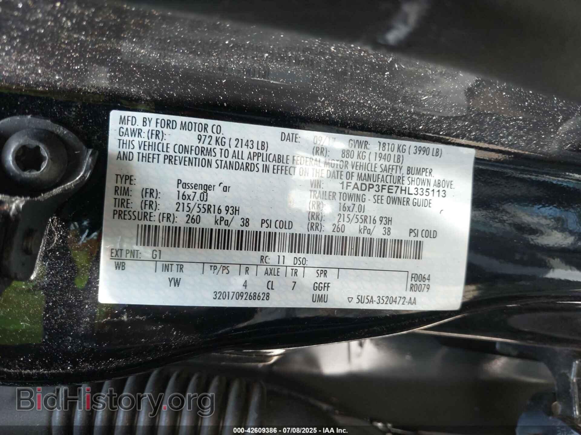 2017 FORD FOCUS - VIN: 1FADP3FE7HL335113 - Фото 9