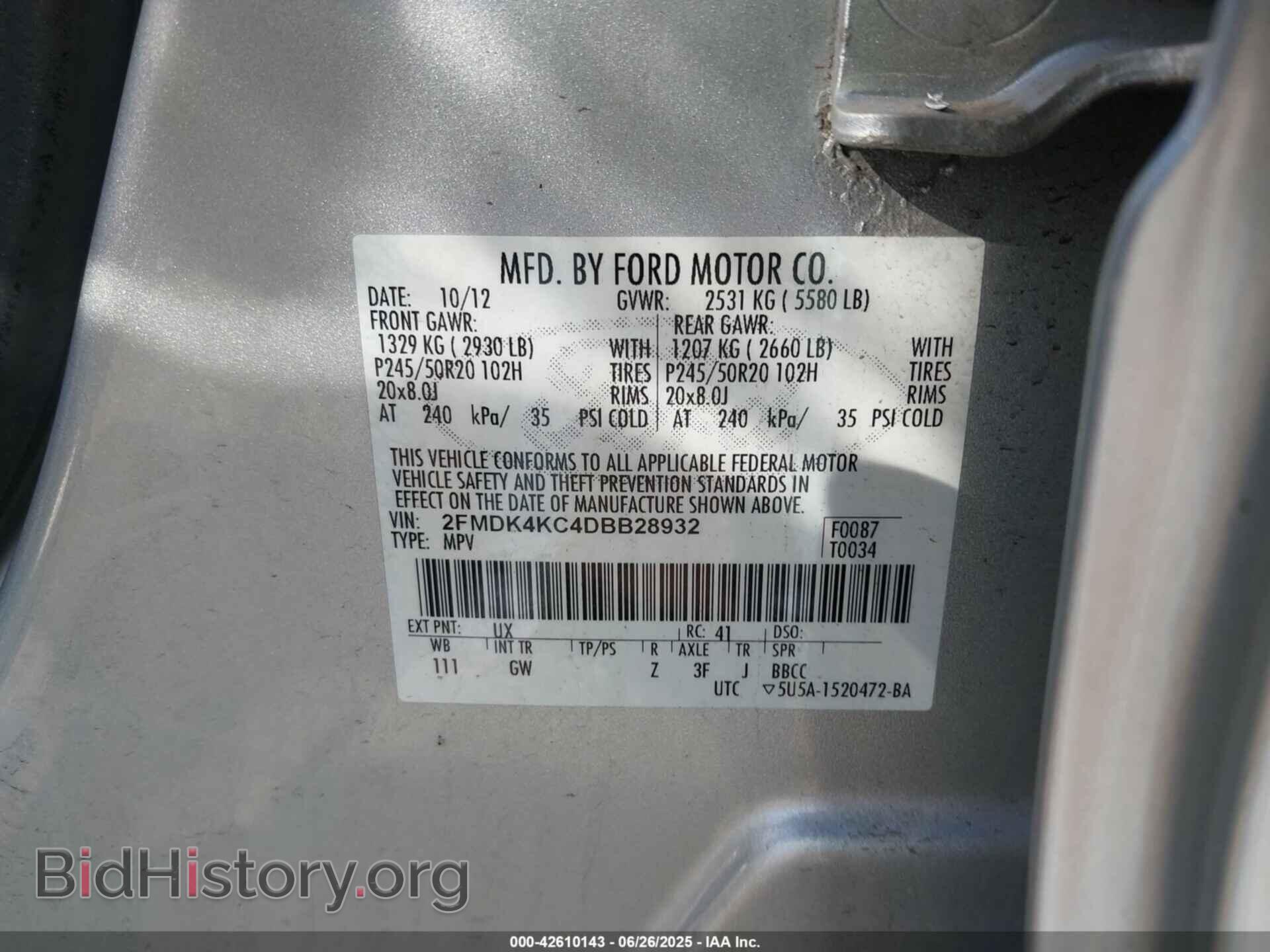 2013 FORD EDGE - VIN: 2FMDK4KC4DBB28932 - Photo 9