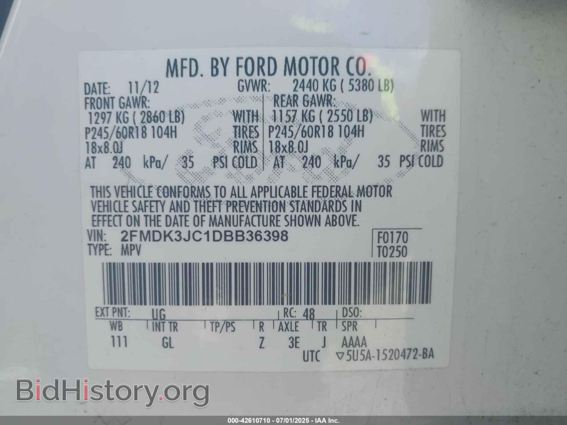 2013 FORD EDGE - VIN: 2FMDK3JC1DBB36398 - Photo 9