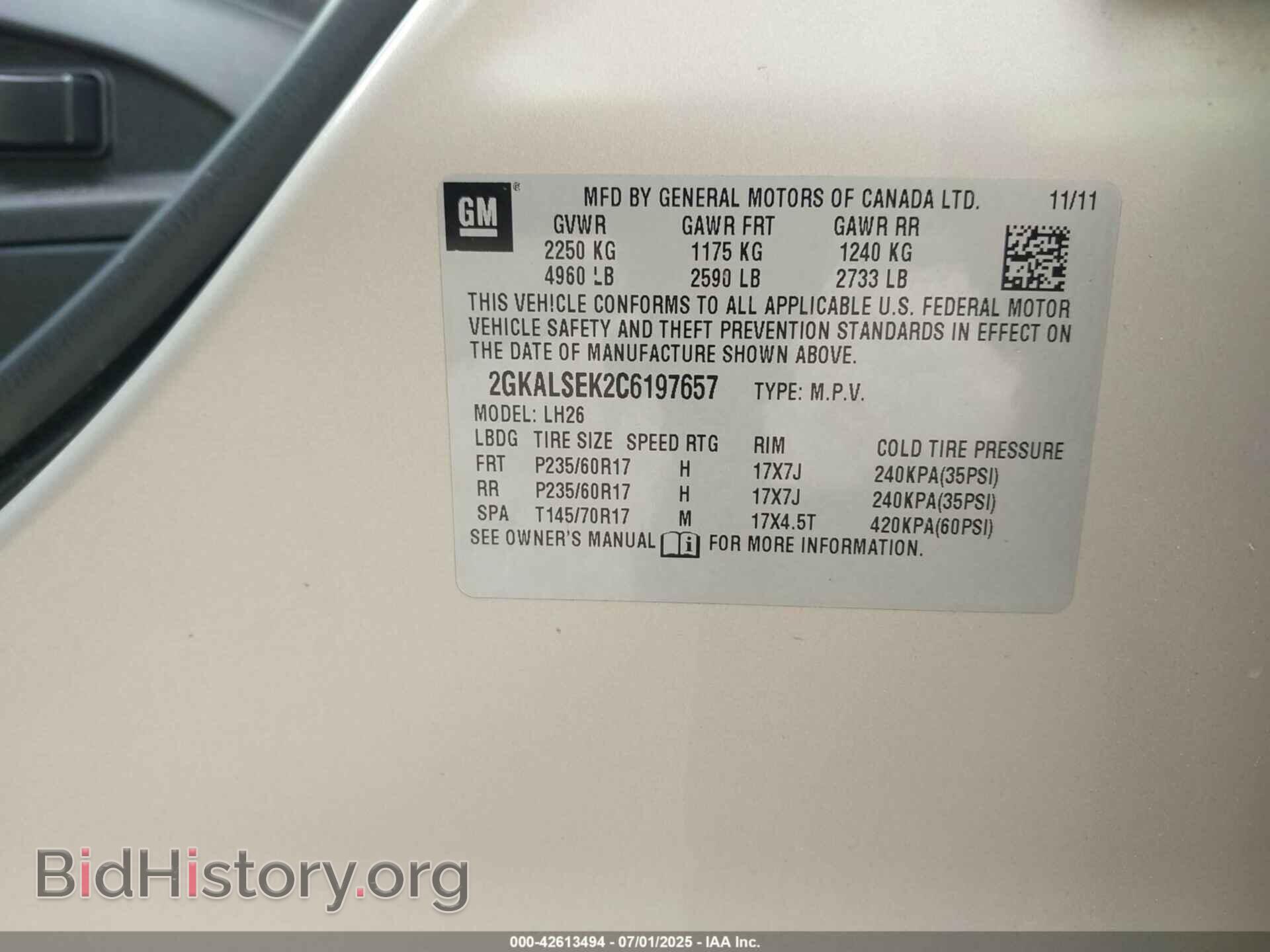 2012 GMC TERRAIN - VIN: 2GKALSEK2C6197657 - Photo 9