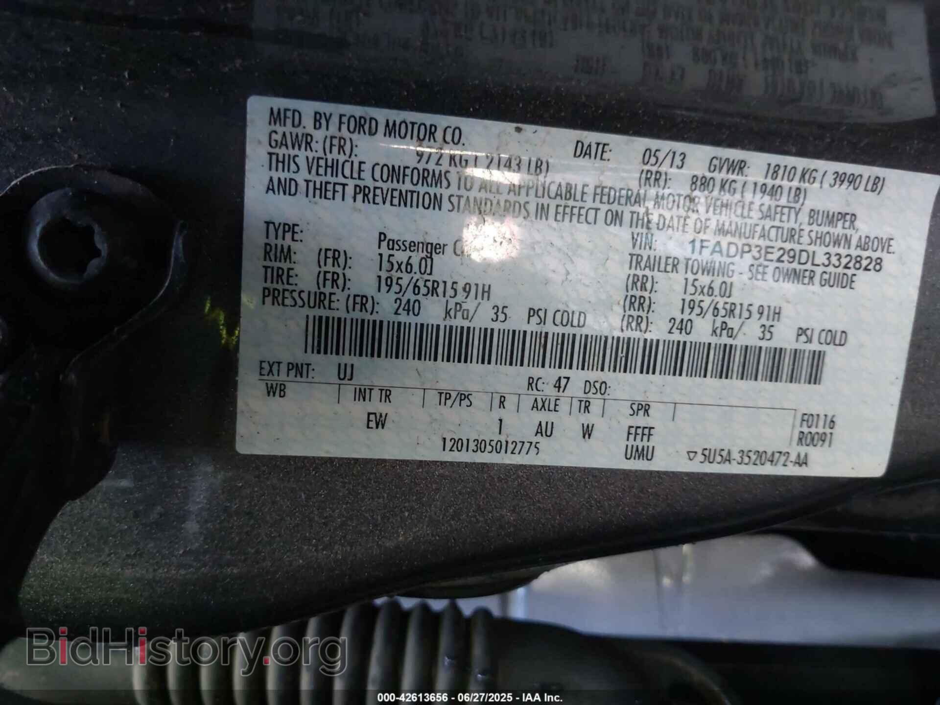 2013 FORD FOCUS - VIN: 1FADP3E29DL332828 - Фото 9