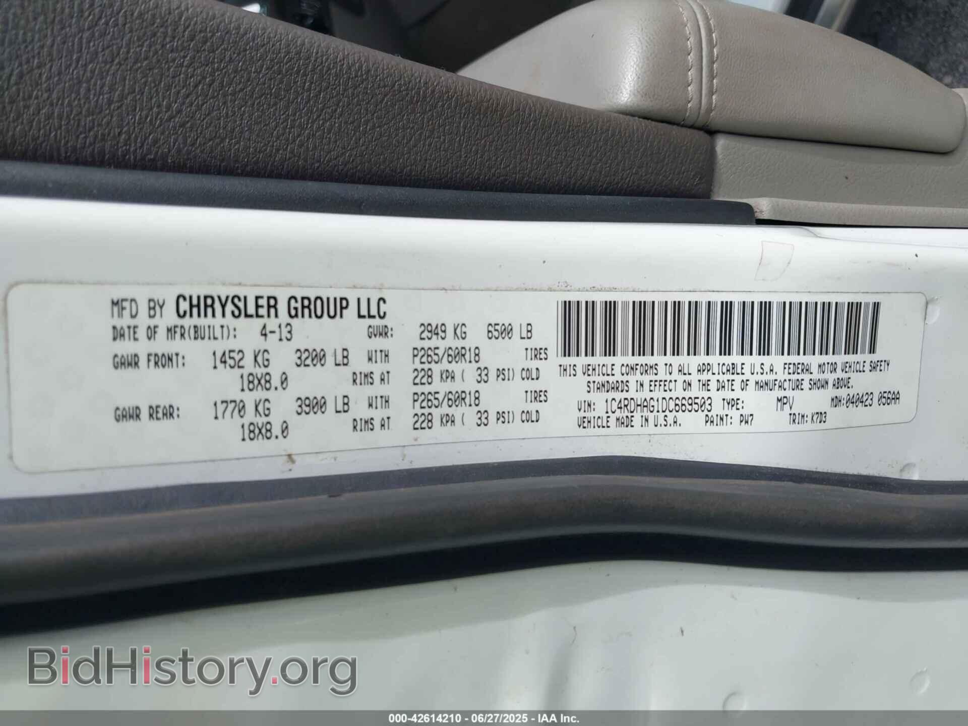 2013 DODGE DURANGO - VIN: 1C4RDHAG1DC669503 - Photo 9