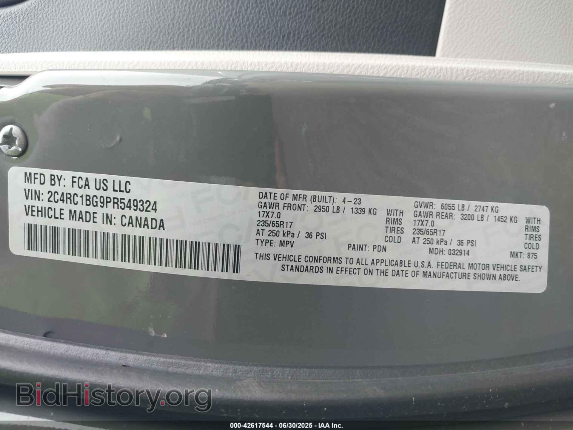 2023 CHRYSLER PACIFICA - VIN: 2C4RC1BG9PR549324 - Фото 9
