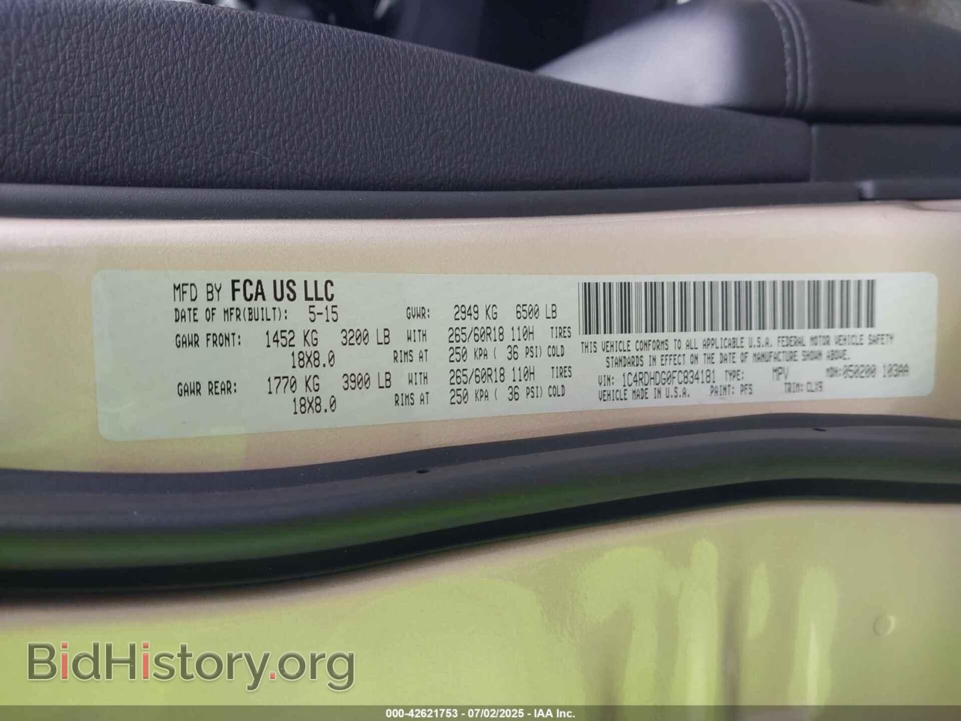 2015 DODGE DURANGO - VIN: 1C4RDHDG0FC834181 - Фото 9