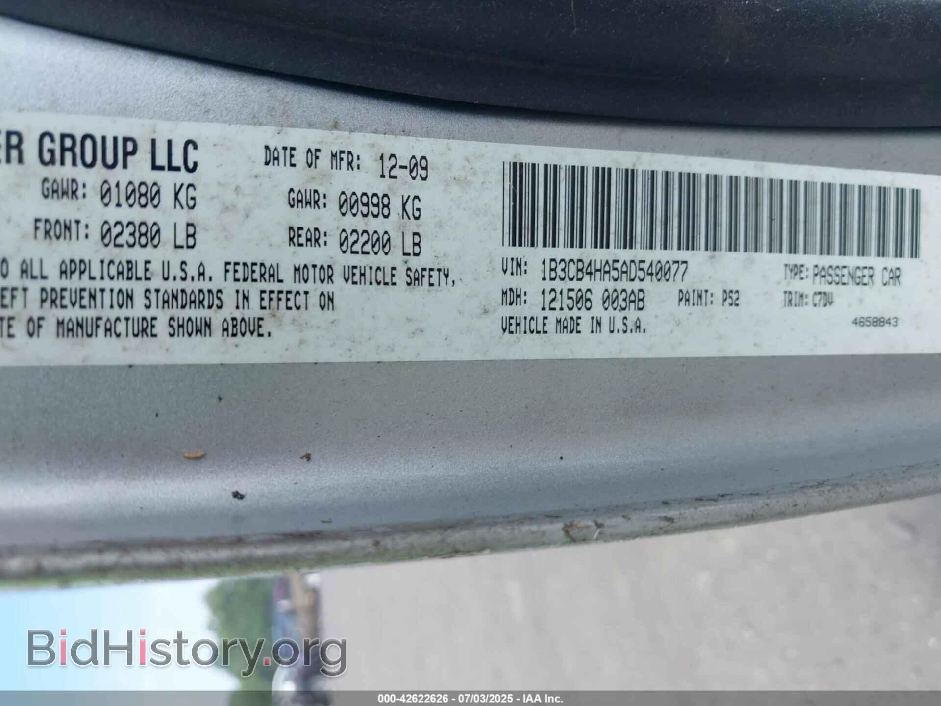 2010 DODGE CALIBER - VIN: 1B3CB4HA5AD540077 - Photo 9