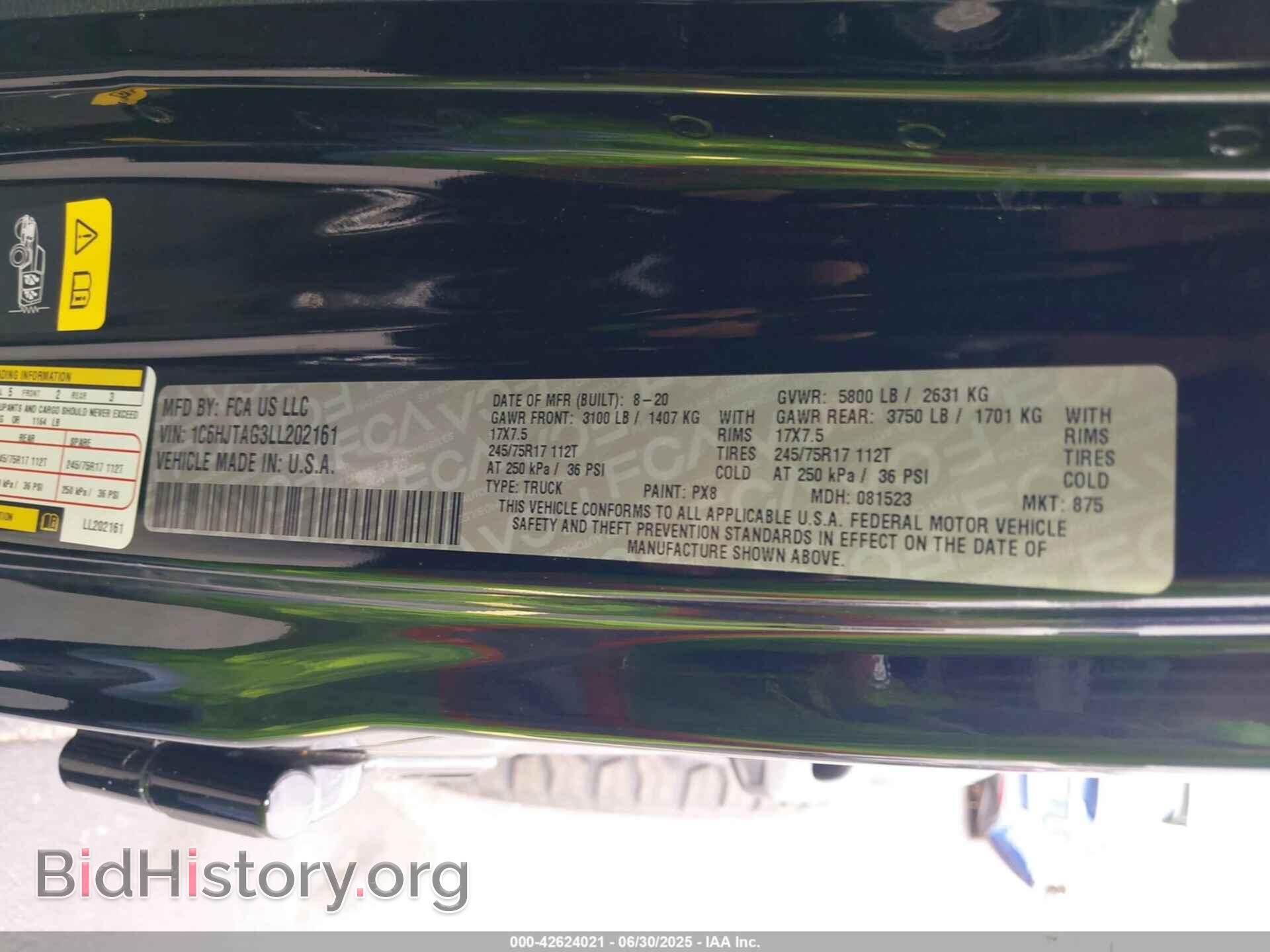 2020 JEEP GLADIATOR - VIN: 1C6HJTAG3LL202161 - Фото 9