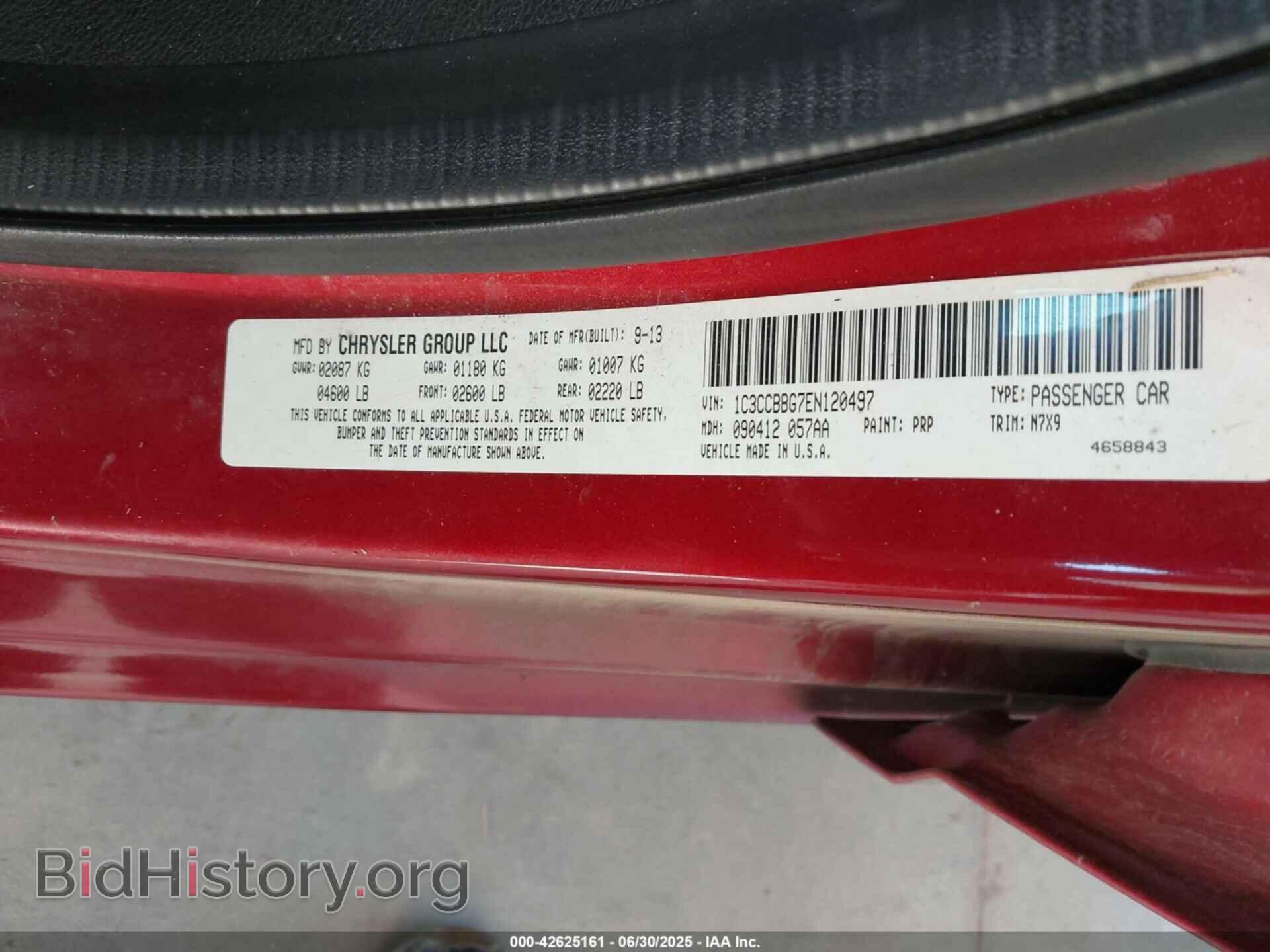 2014 CHRYSLER 200 - VIN: 1C3CCBBG7EN120497 - Фото 9