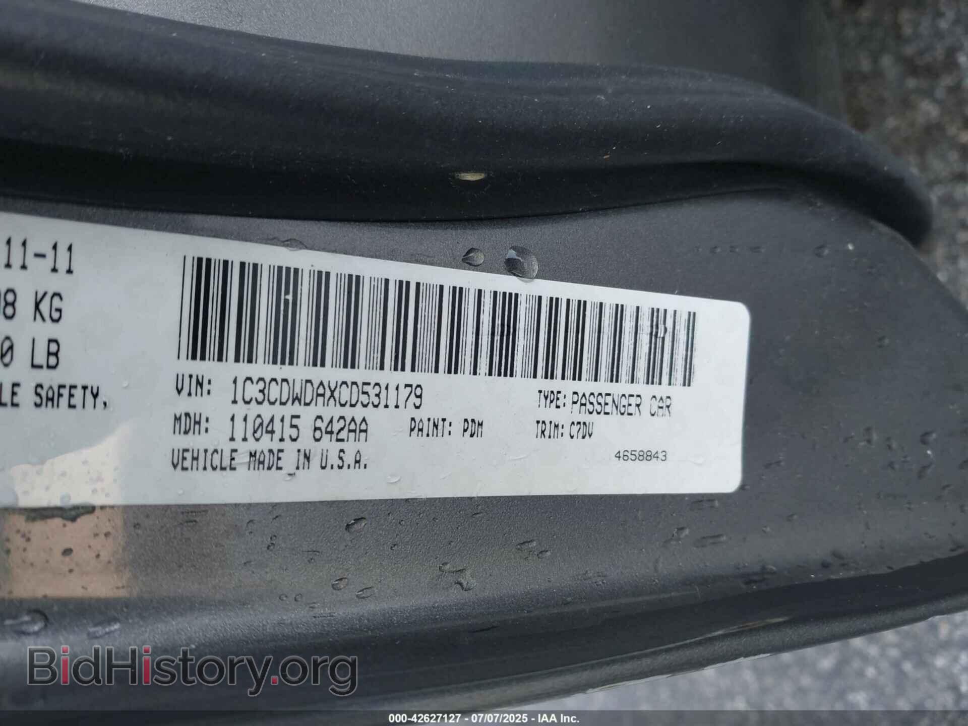 2012 DODGE CALIBER - VIN: 1C3CDWDAXCD531179 - Фото 9