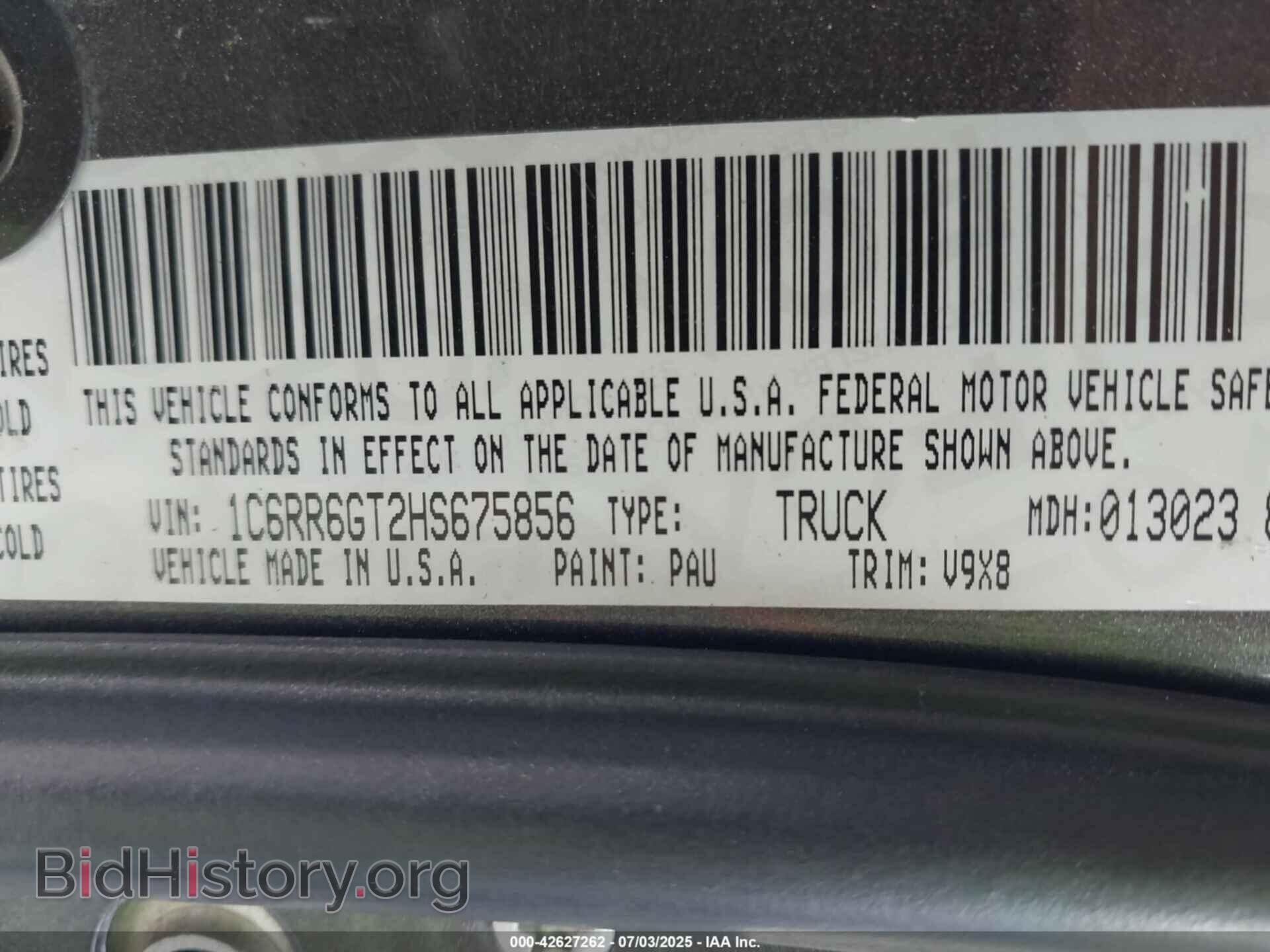 2017 RAM 1500 - VIN: 1C6RR6GT2HS675856 - Фото 9