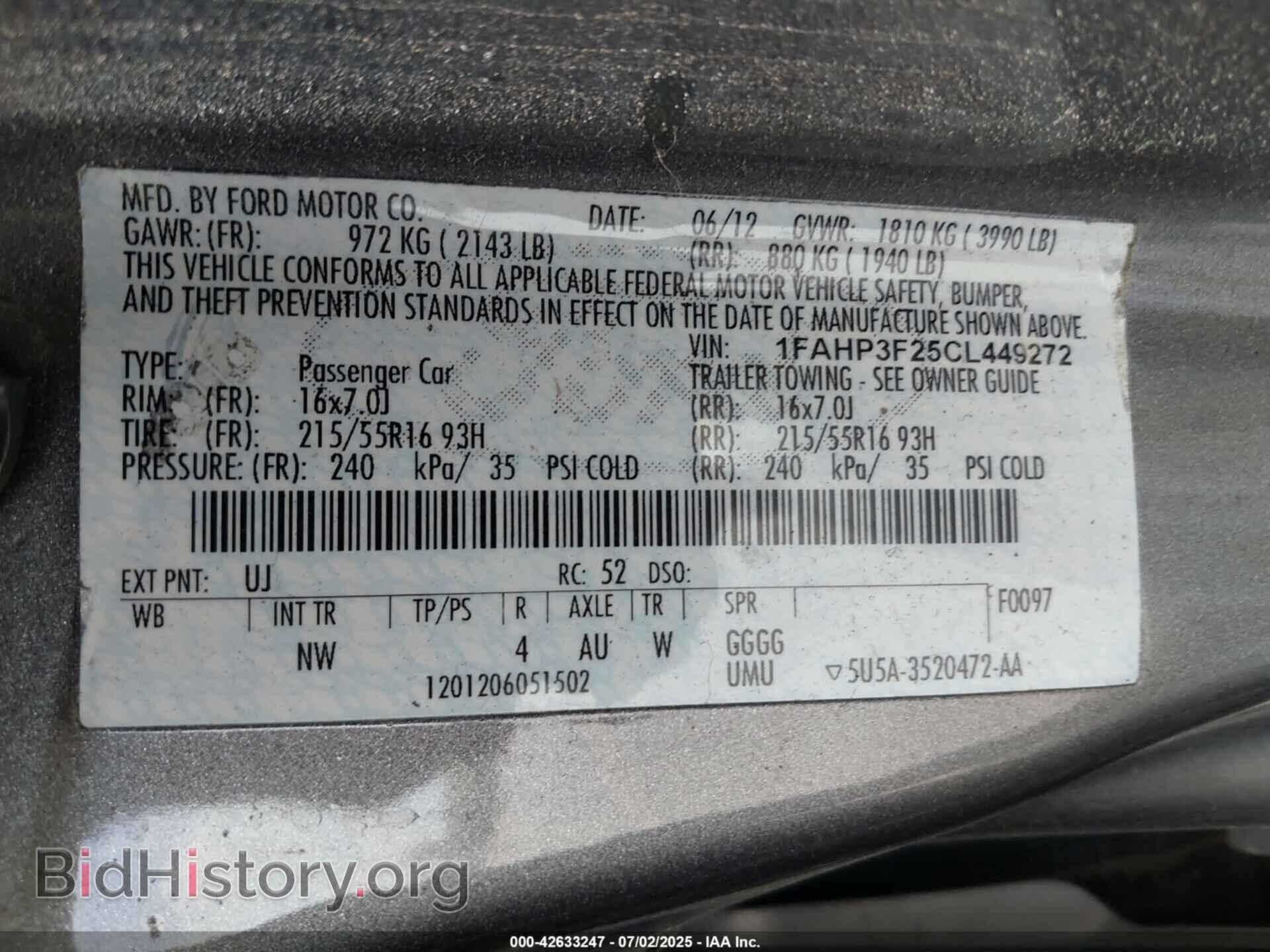 2012 FORD FOCUS - VIN: 1FAHP3F25CL449272 - Photo 9