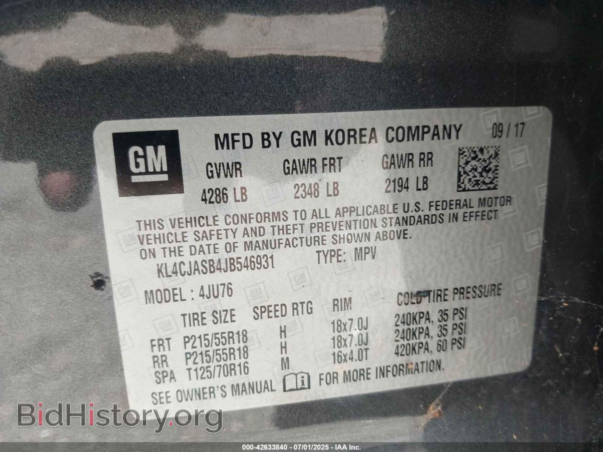 2018 BUICK ENCORE - VIN: KL4CJASB4JB546931 - Photo 9