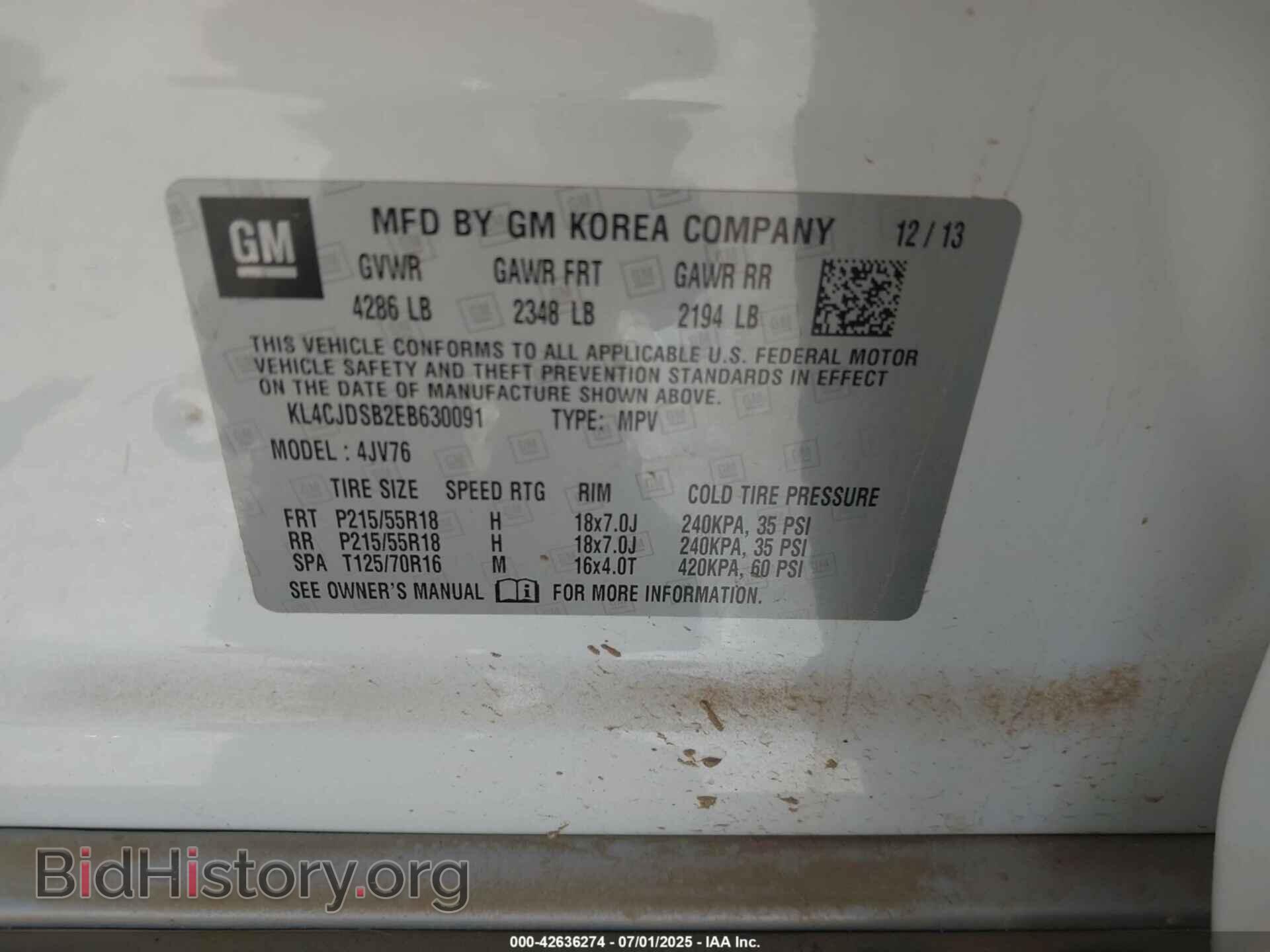 2014 BUICK ENCORE - VIN: KL4CJDSB2EB630091 - Photo 9