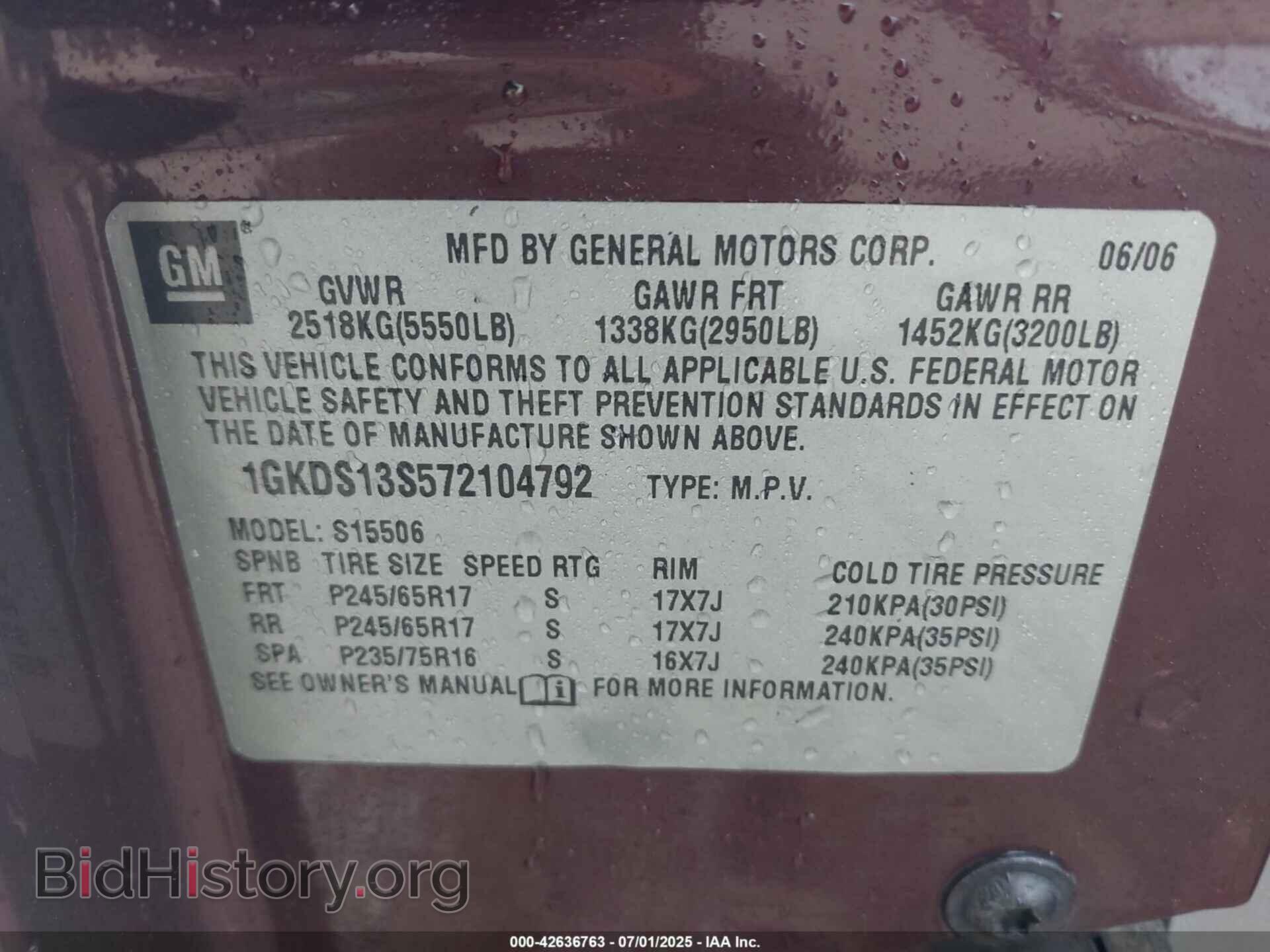 2007 GMC ENVOY - VIN: 1GKDS13S572104792 - Фото 9