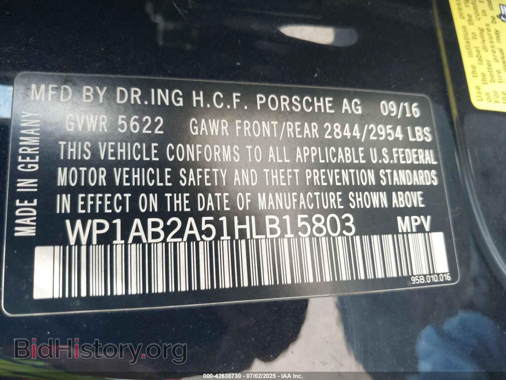 2017 PORSCHE MACAN - VIN: WP1AB2A51HLB15803 - Photo 9