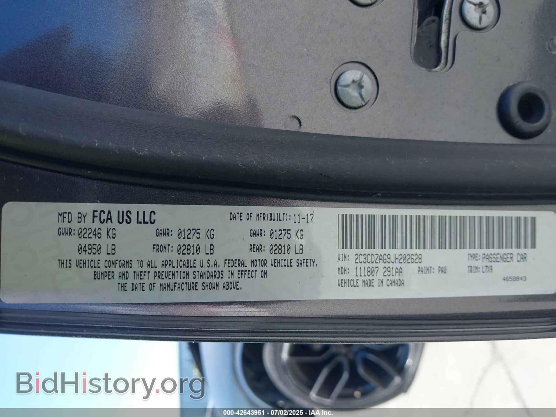 2018 DODGE CHALLENGER - VIN: 2C3CDZAG9JH202628 - Фото 9