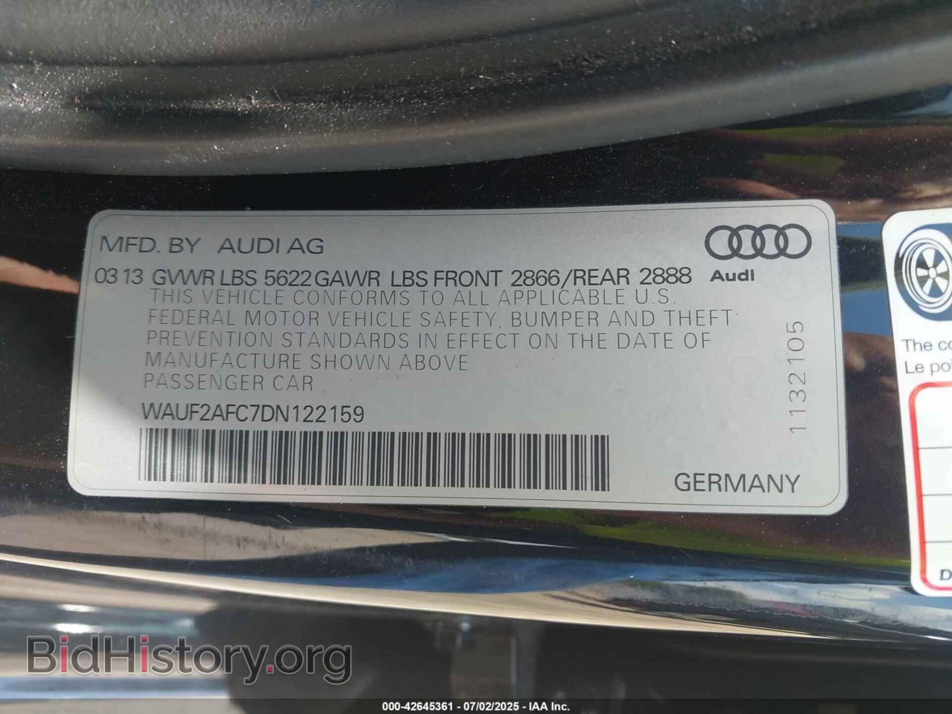 2013 AUDI S6 - VIN: WAUF2AFC7DN122159 - Фото 9