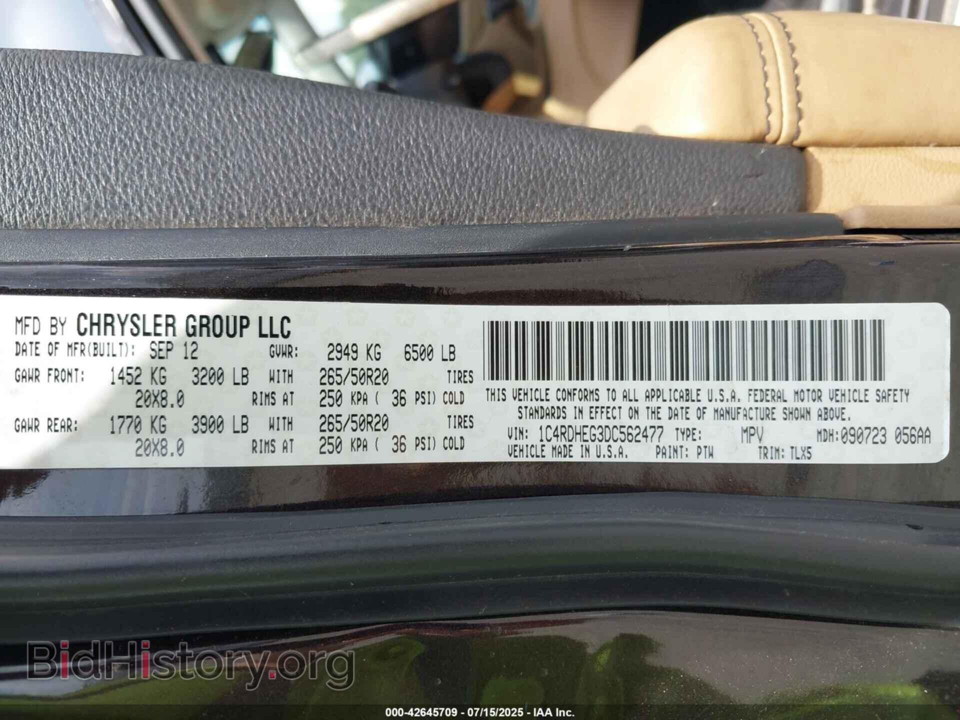 2013 DODGE DURANGO - VIN: 1C4RDHEG3DC562477 - Photo 9