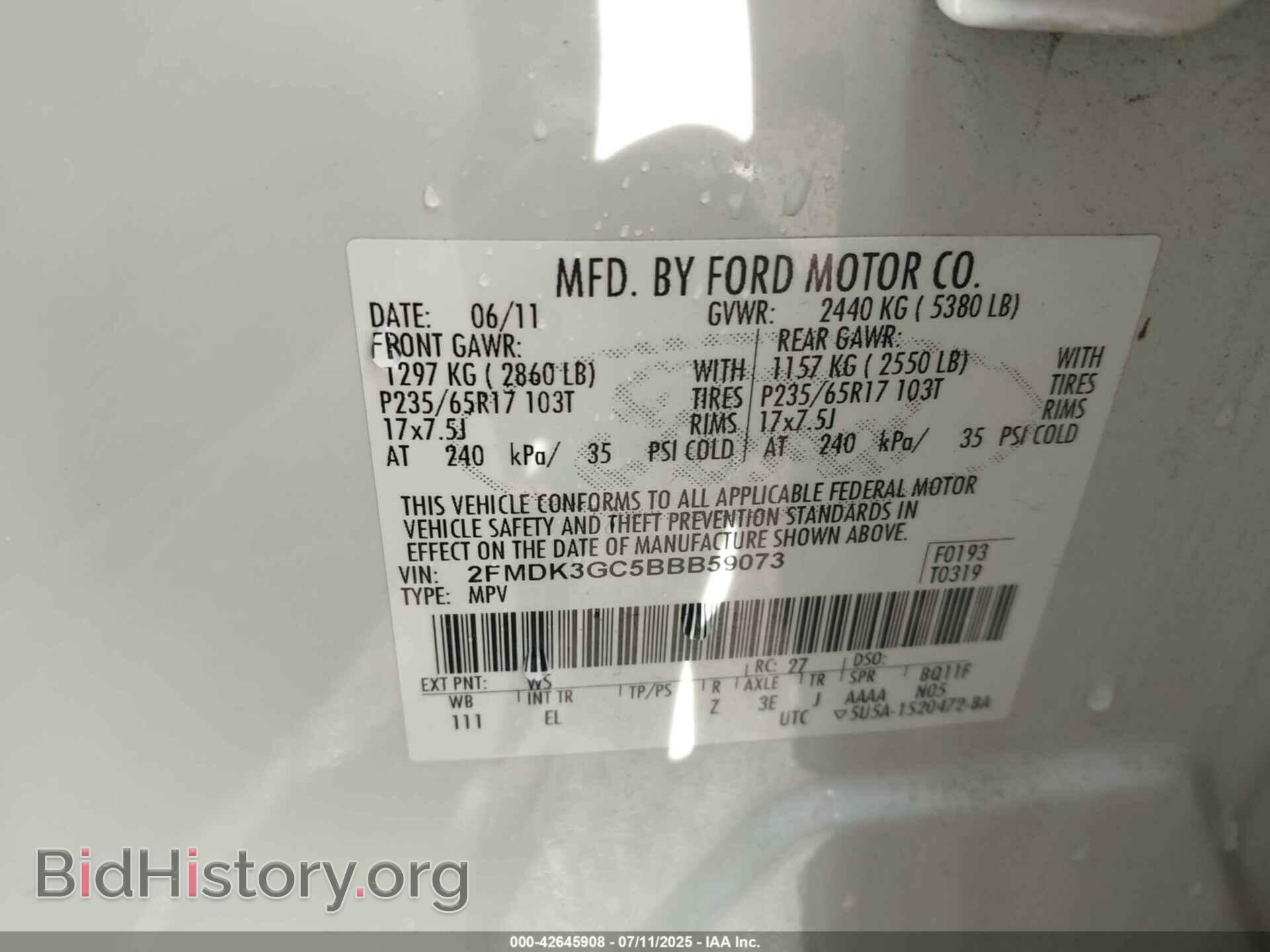 2011 FORD EDGE - VIN: 2FMDK3GC5BBB59073 - Photo 9