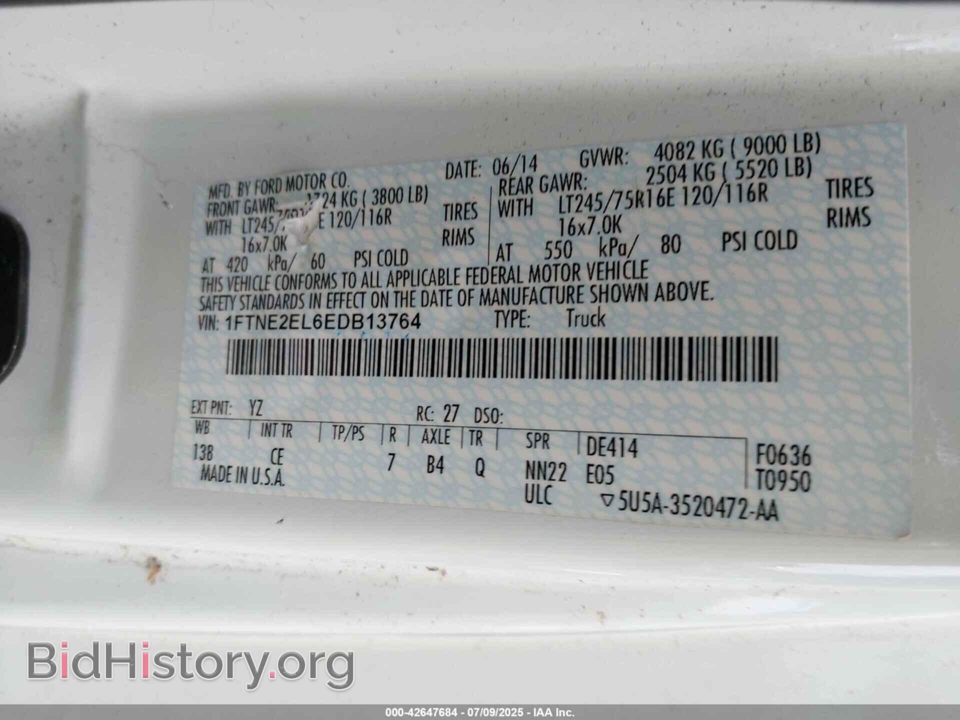 2014 FORD E-250 - VIN: 1FTNE2EL6EDB13764 - Photo 9
