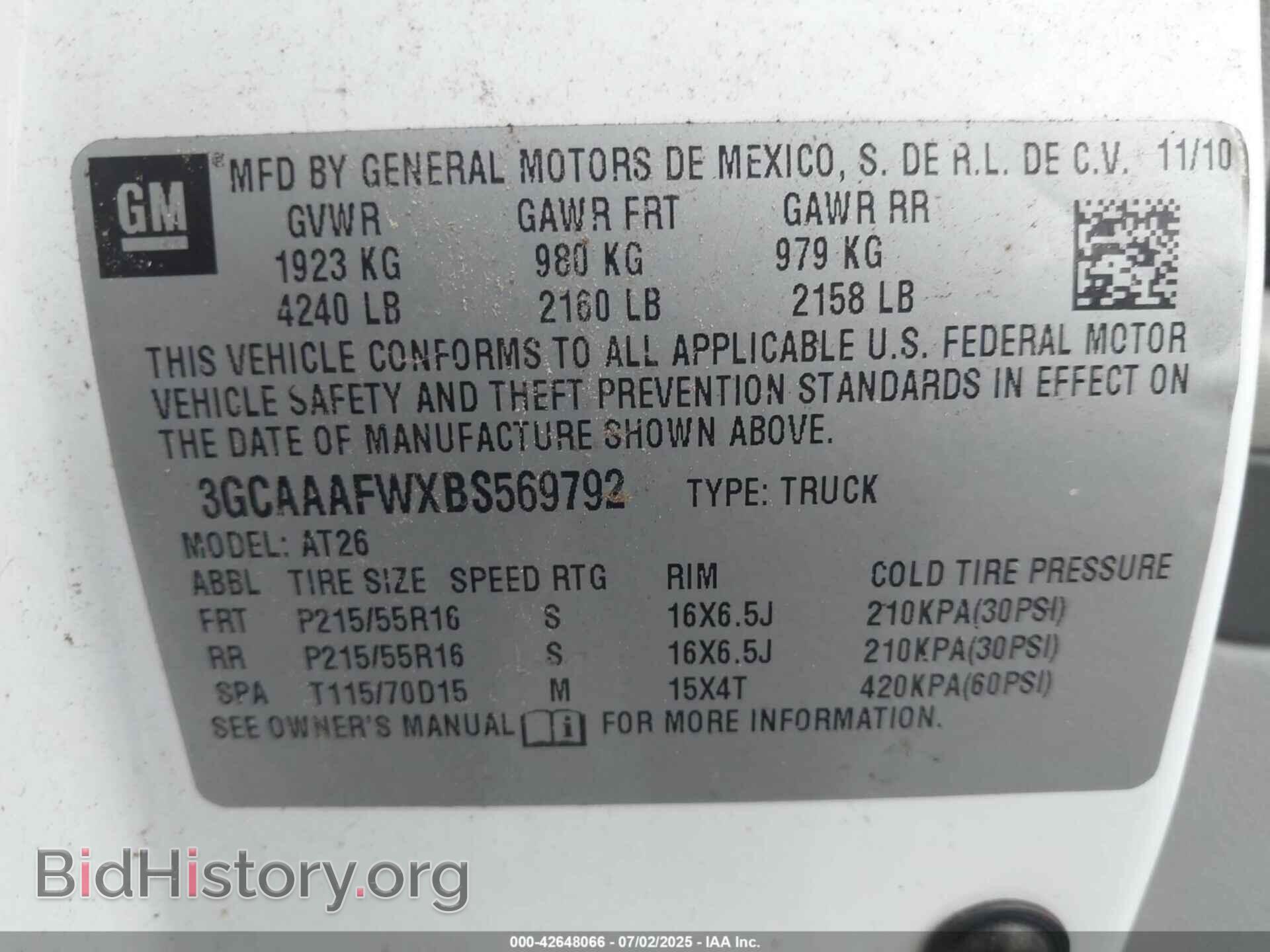 2011 CHEVROLET HHR PANEL - VIN: 3GCAAAFWXBS569792 - Photo 9