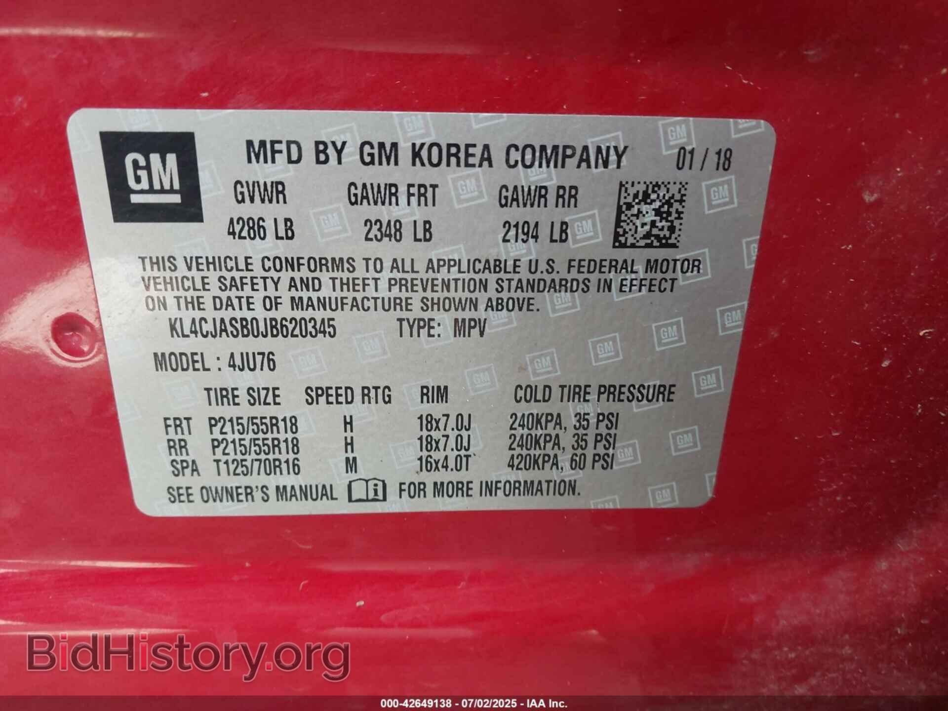 2018 BUICK ENCORE - VIN: KL4CJASB0JB620345 - Фото 9