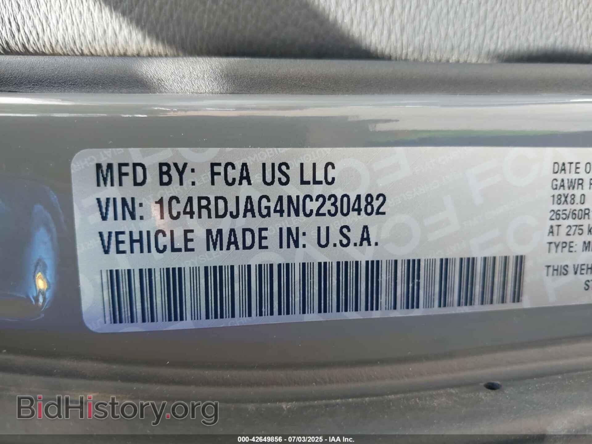 2022 DODGE DURANGO - VIN: 1C4RDJAG4NC230482 - Фото 9