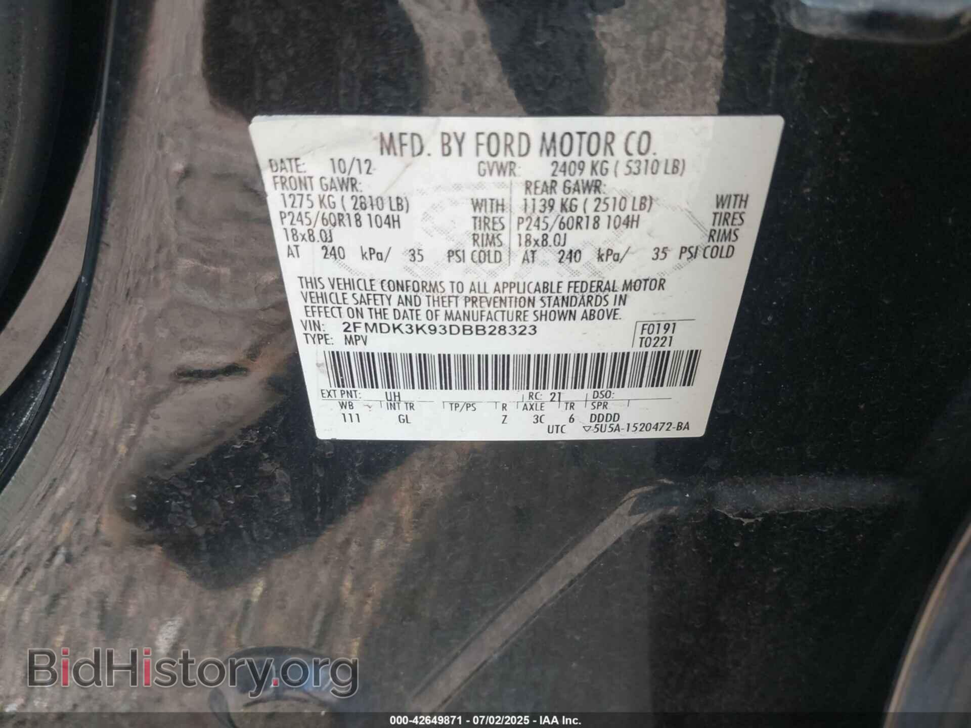 2013 FORD EDGE - VIN: 2FMDK3K93DBB28323 - Photo 9