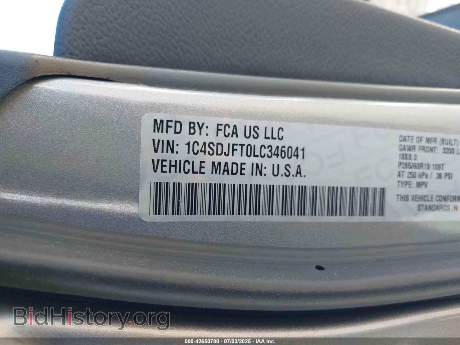 2020 DODGE DURANGO - VIN: 1C4SDJFT0LC346041 - Фото 9