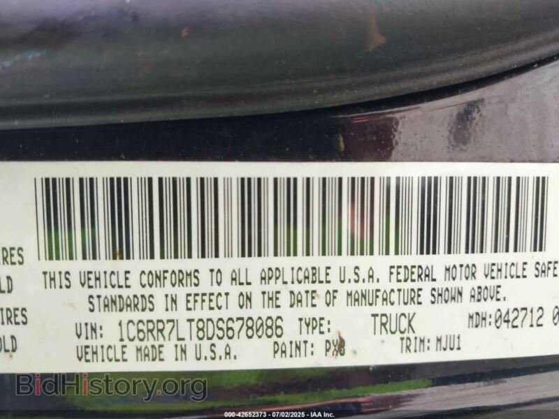 2013 RAM 1500 (VIN 1C6RR7LT8DS678086) — фото 9 из 16