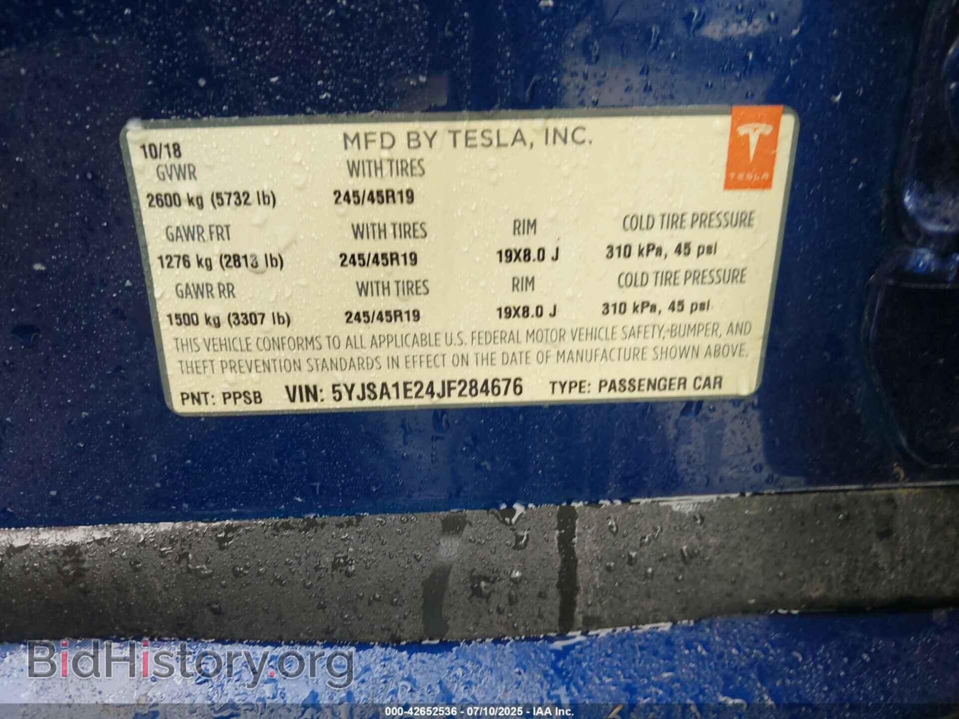 2018 TESLA MODEL S - VIN: 5YJSA1E24JF284676 - Photo 9