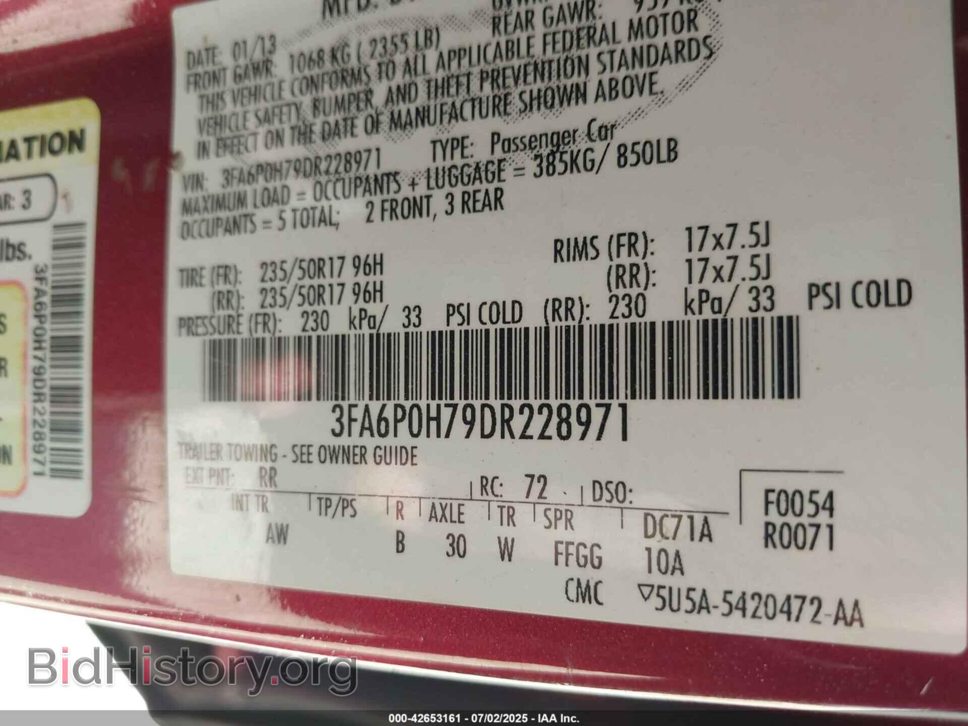 2013 FORD FUSION - VIN: 3FA6P0H79DR228971 - Фото 9