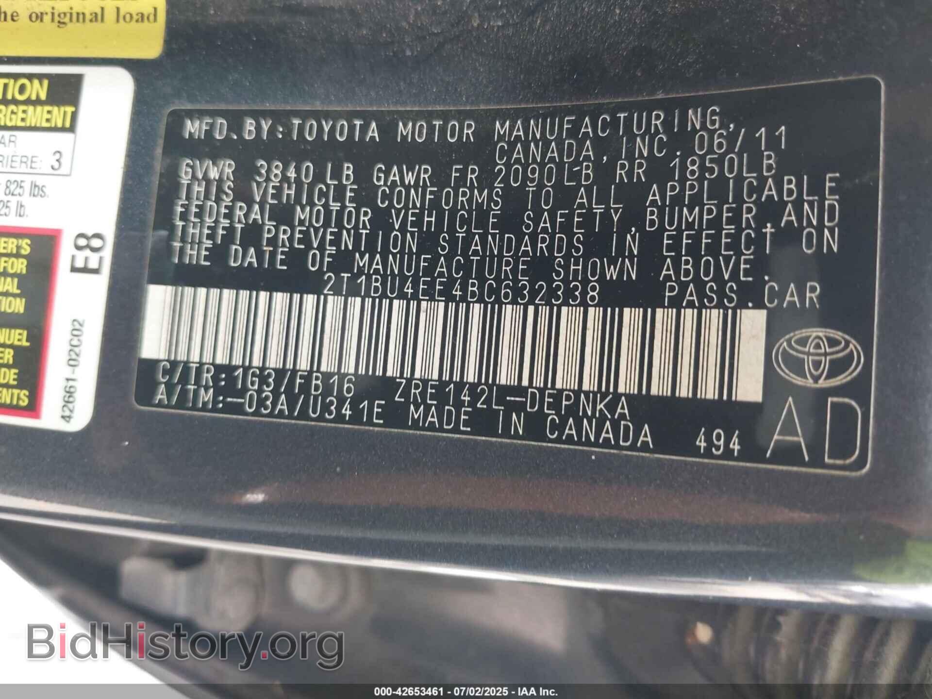 2011 TOYOTA COROLLA - VIN: 2T1BU4EE4BC632338 - Фото 9