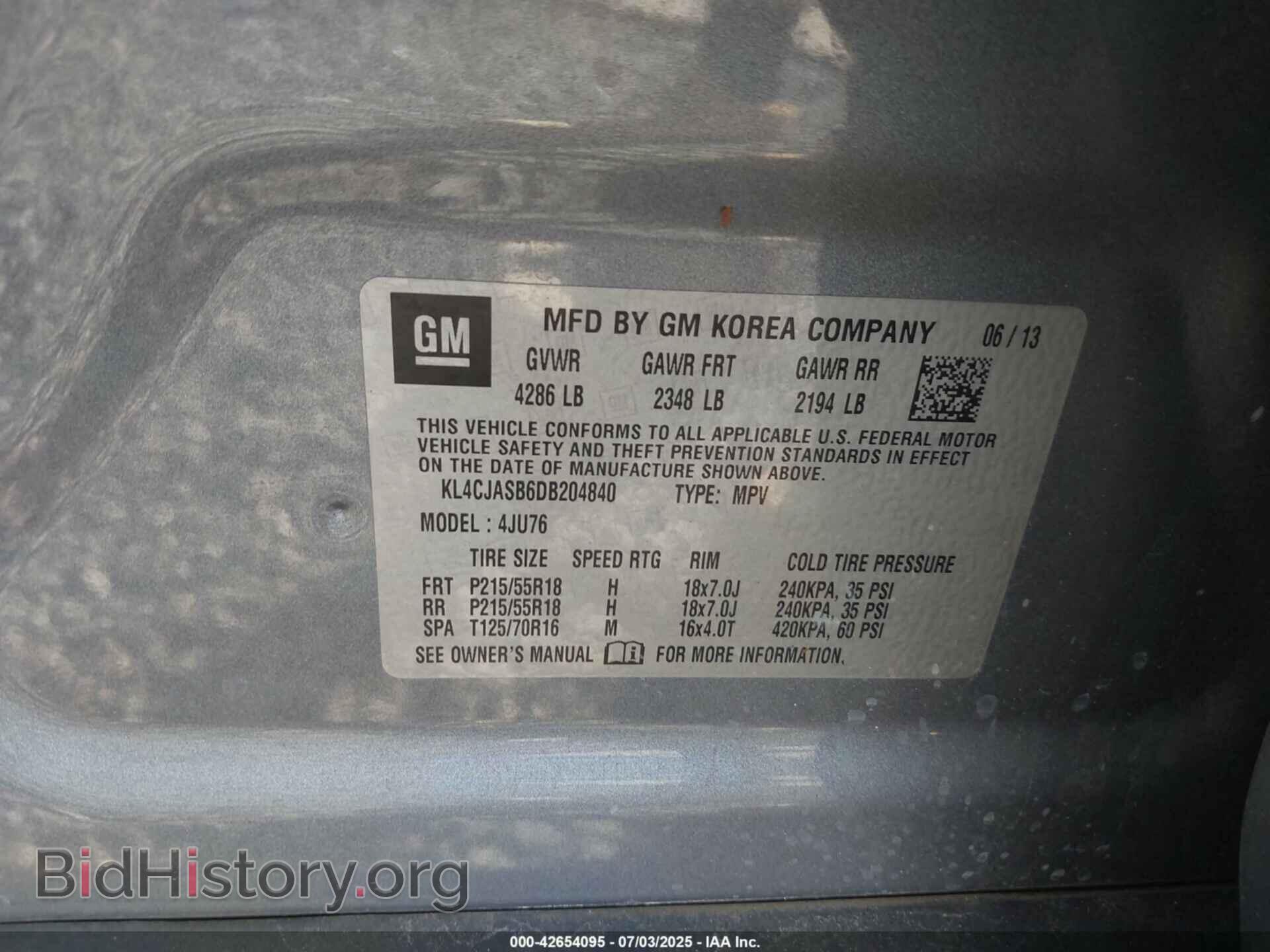 2013 BUICK ENCORE - VIN: KL4CJASB6DB204840 - Фото 9