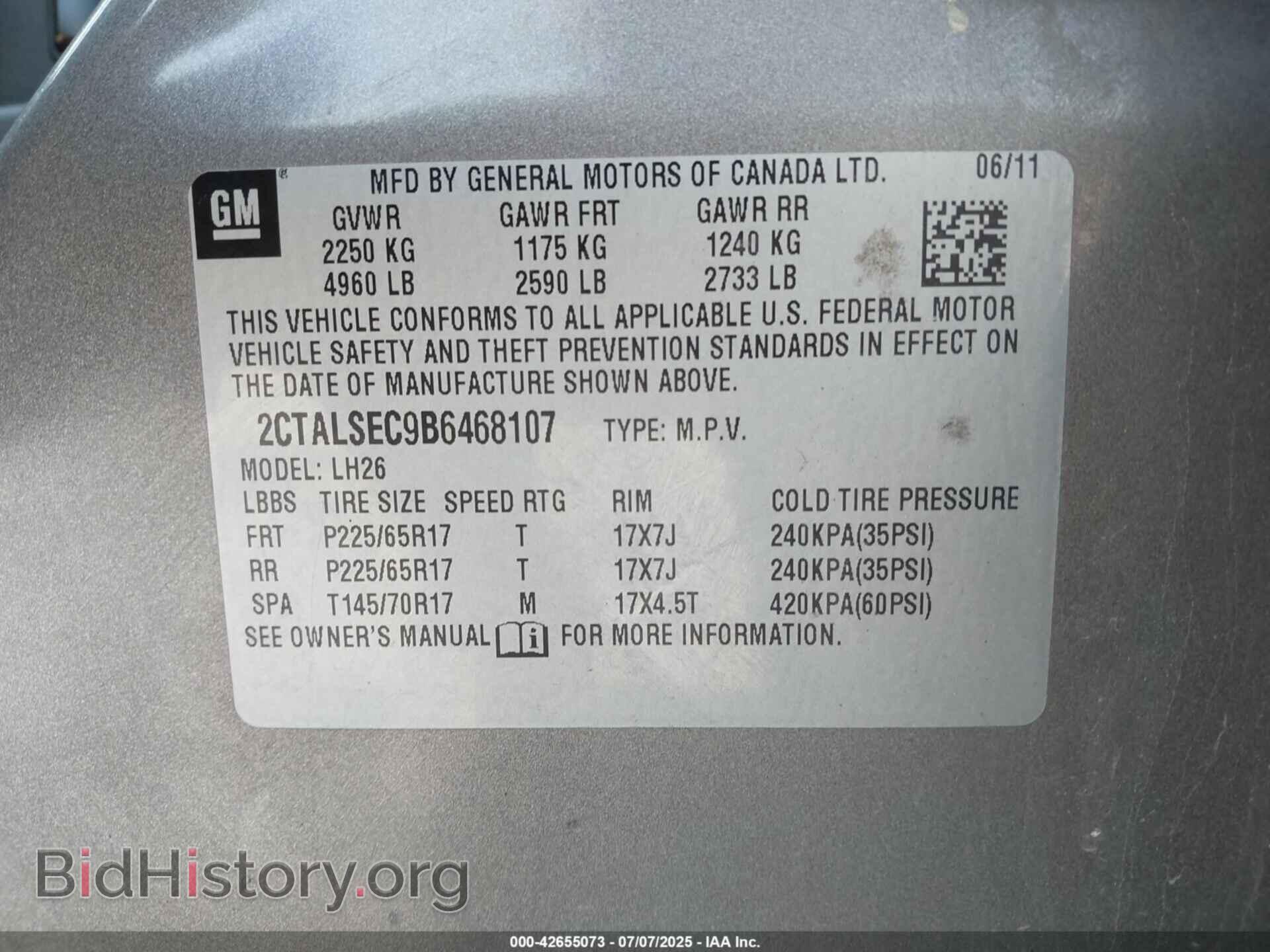 2011 GMC TERRAIN - VIN: 2CTALSEC9B6468107 - Photo 9