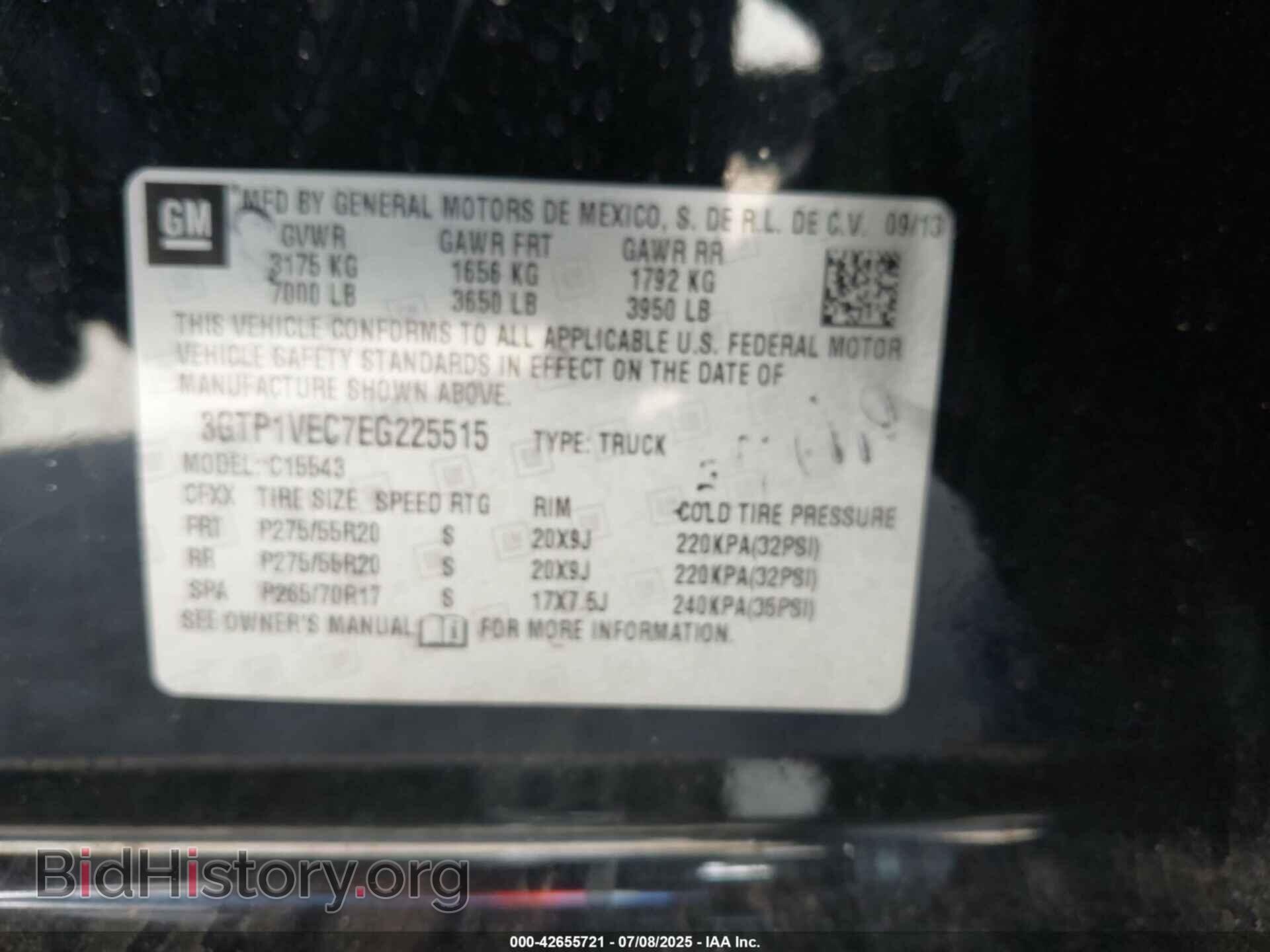 2014 GMC SIERRA 1500 - VIN: 3GTP1VEC7EG225515 - Фото 9