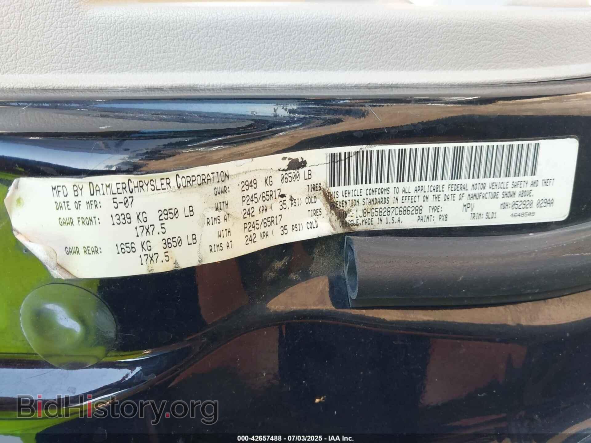 2007 JEEP COMMANDER - VIN: 1J8HG58287C686288 - Photo 9
