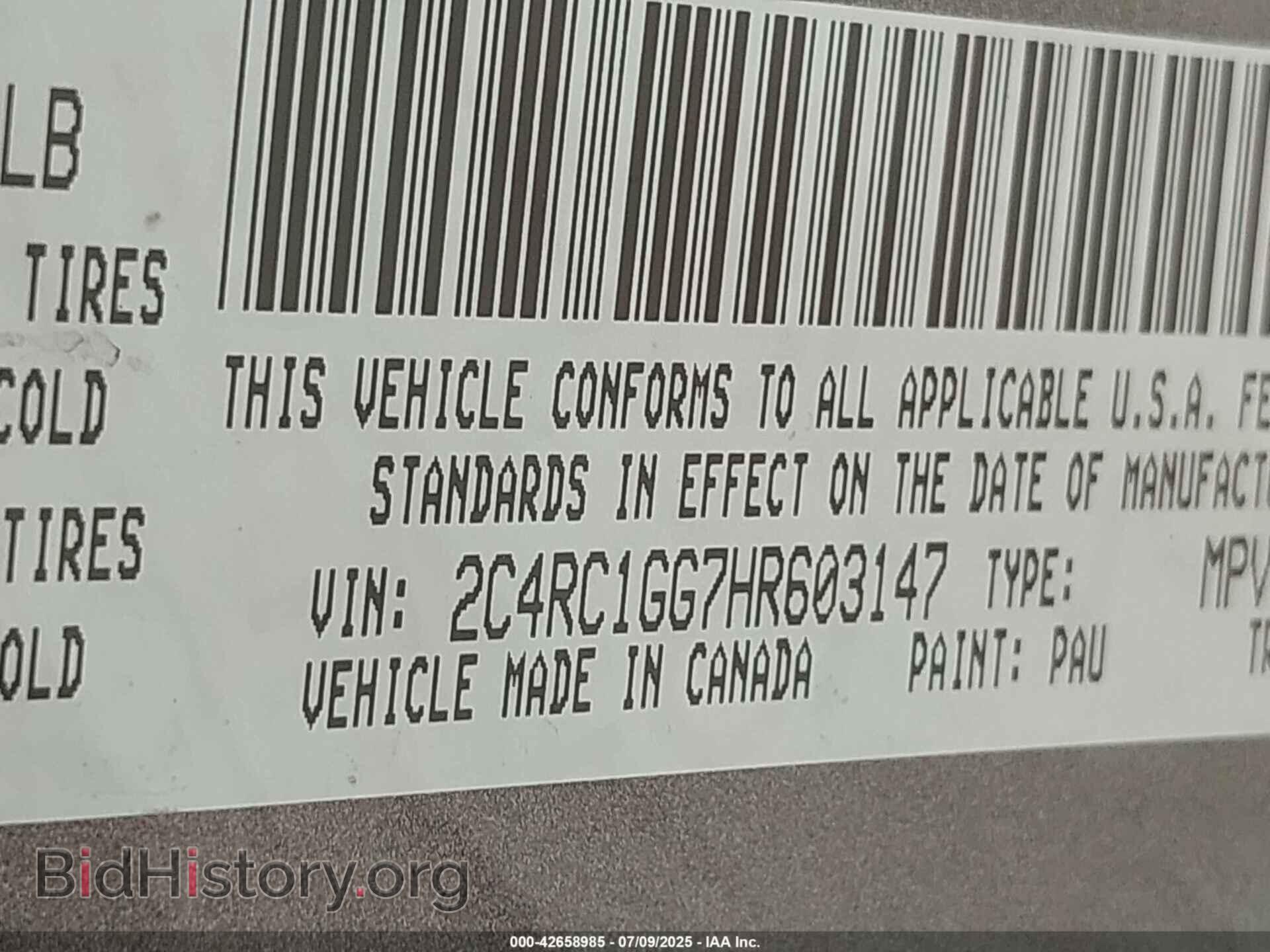 2017 CHRYSLER PACIFICA - VIN: 2C4RC1GG7HR603147 - Photo 9