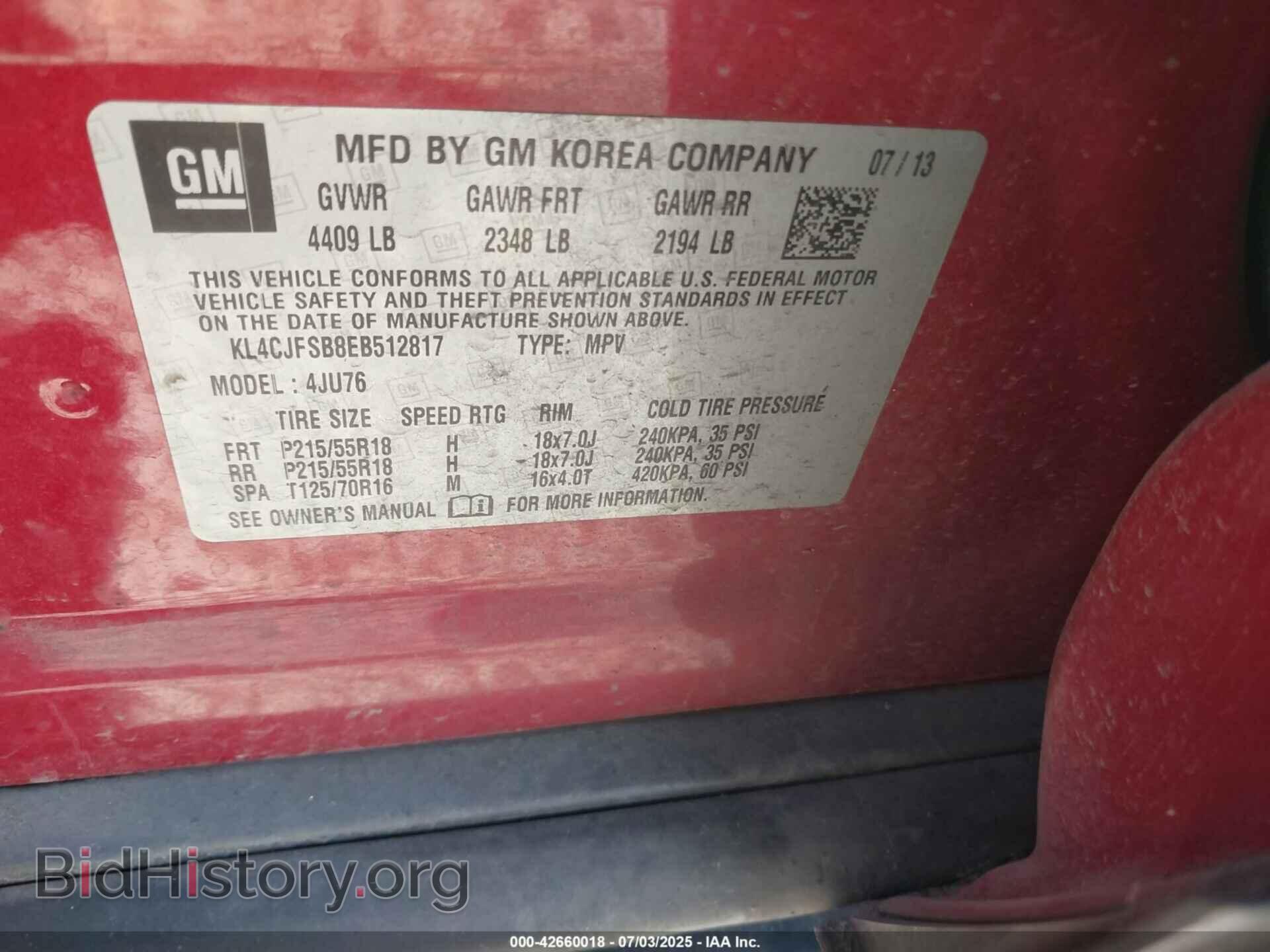 2014 BUICK ENCORE - VIN: KL4CJFSB8EB512817 - Photo 9