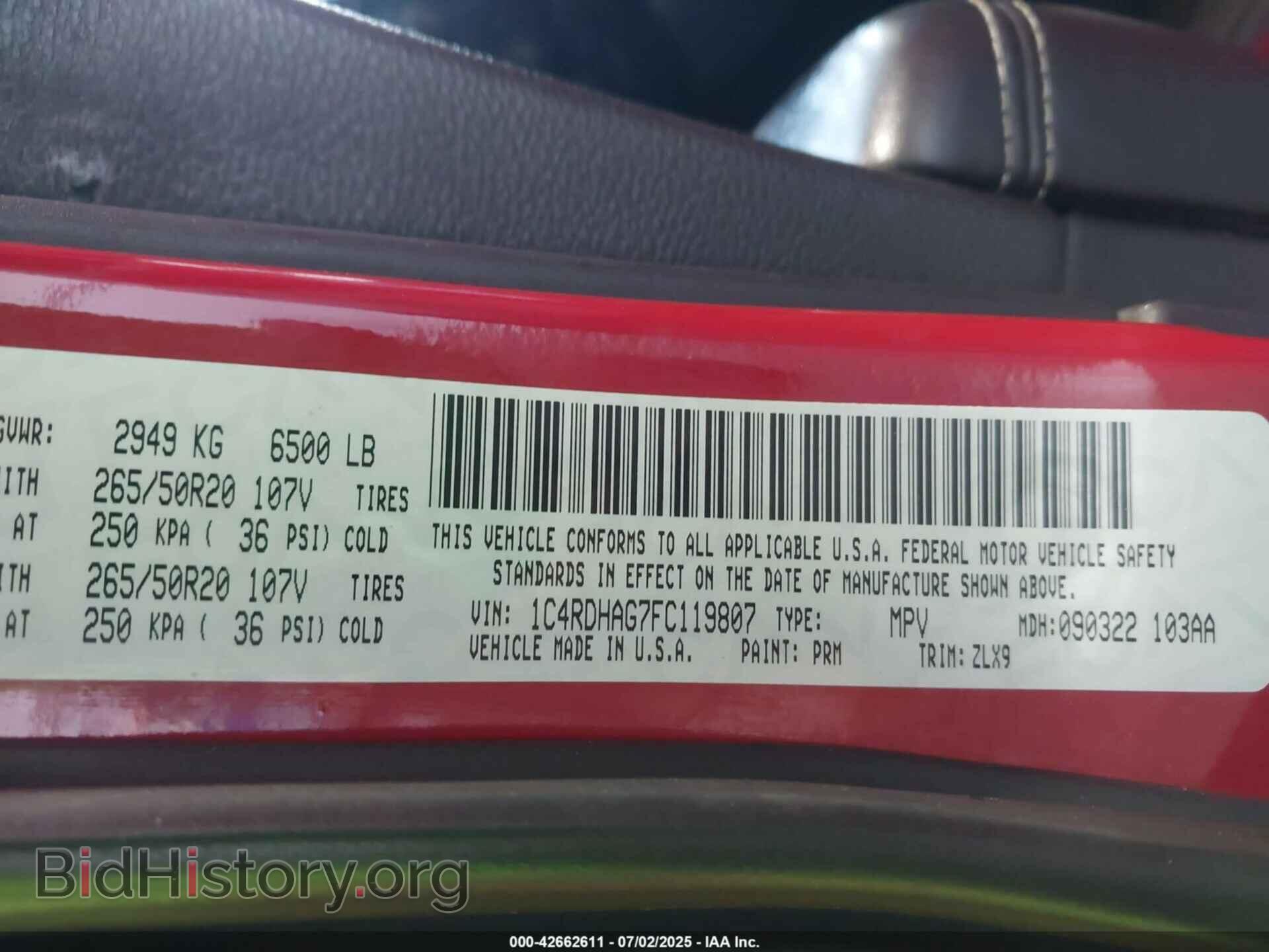 2015 DODGE DURANGO - VIN: 1C4RDHAG7FC119807 - Photo 9