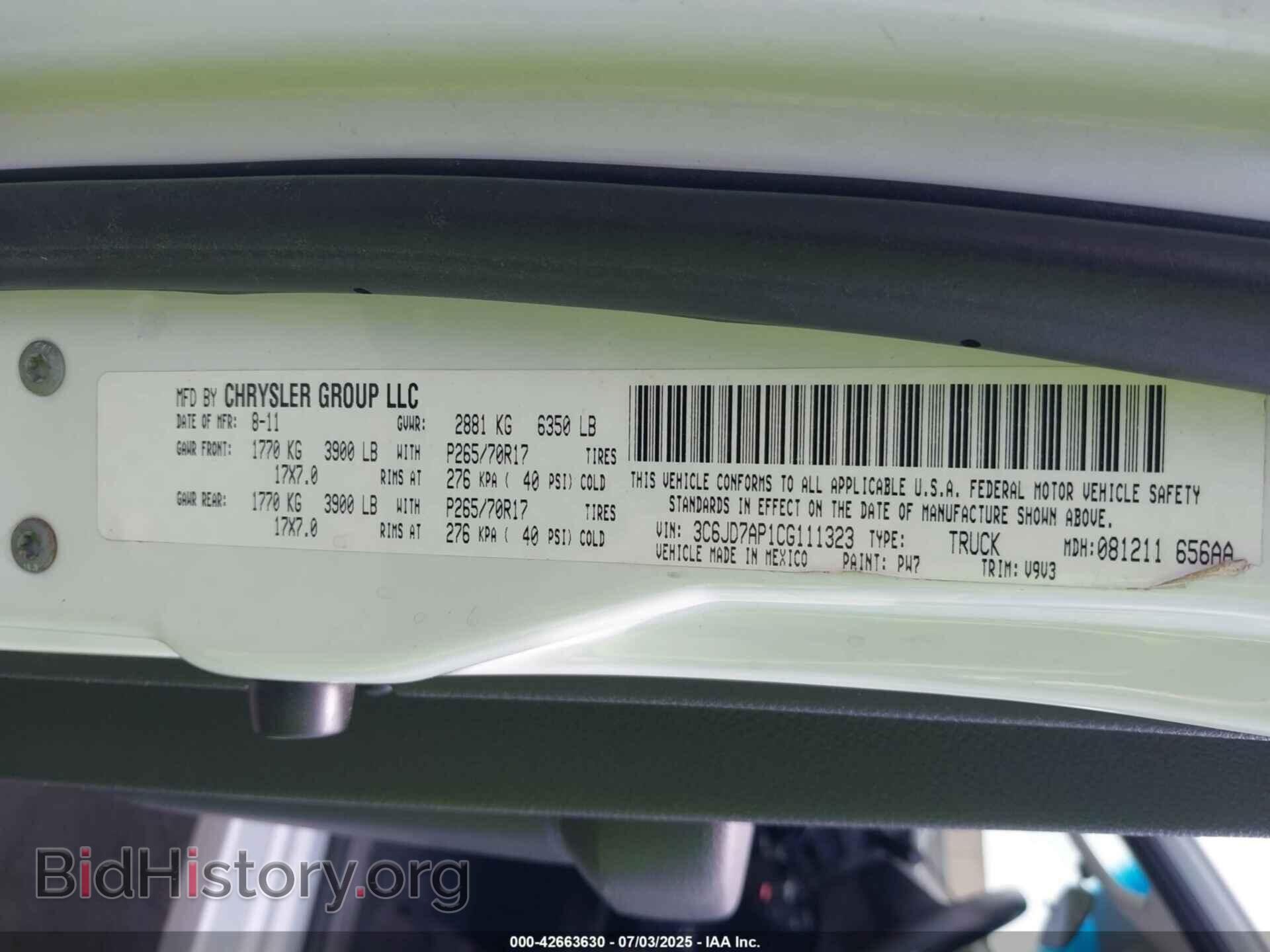 2012 RAM 1500 - VIN: 3C6JD7AP1CG111323 - Photo 9