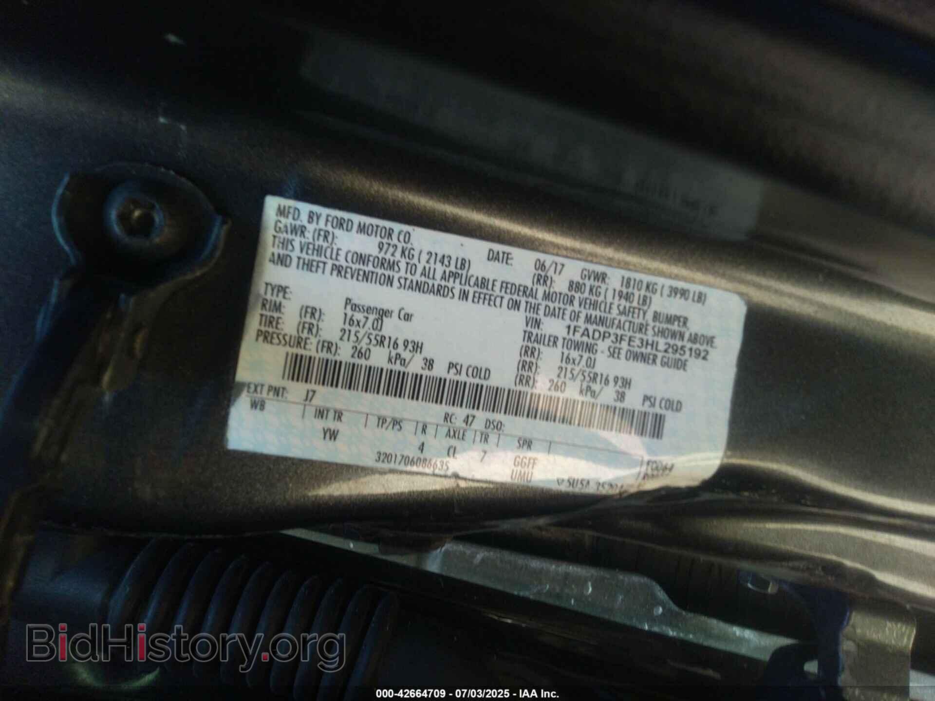 2017 FORD FOCUS - VIN: 1FADP3FE3HL295192 - Фото 9