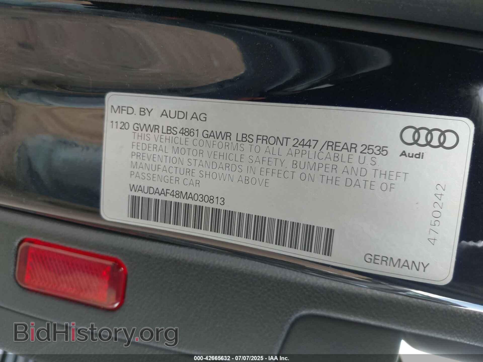 2021 AUDI A4 - VIN: WAUDAAF48MA030813 - Фото 9
