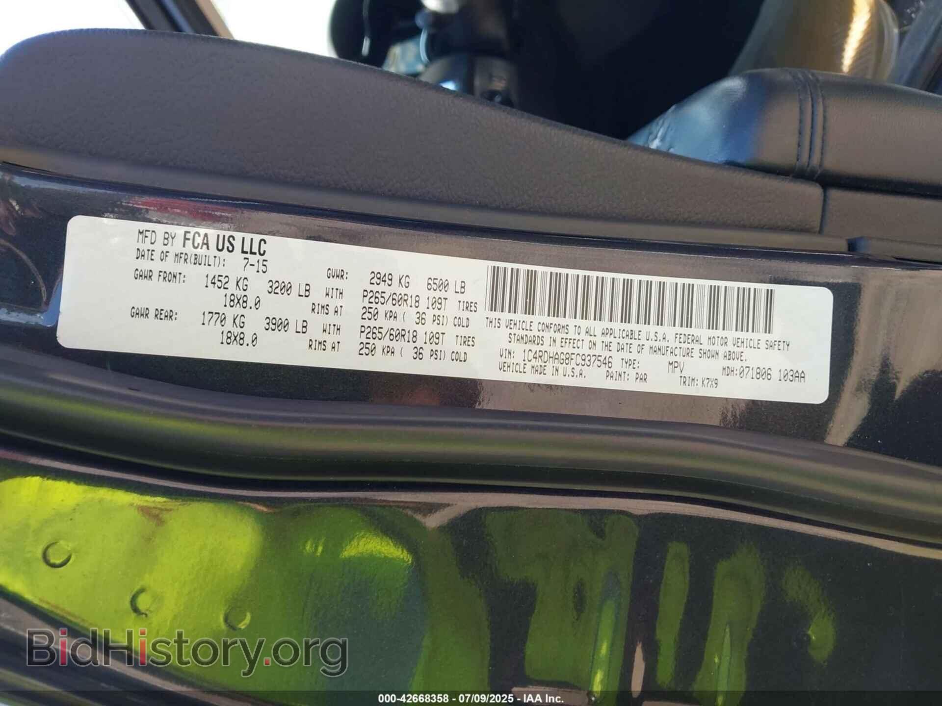 2015 DODGE DURANGO - VIN: 1C4RDHAG8FC937546 - Photo 9