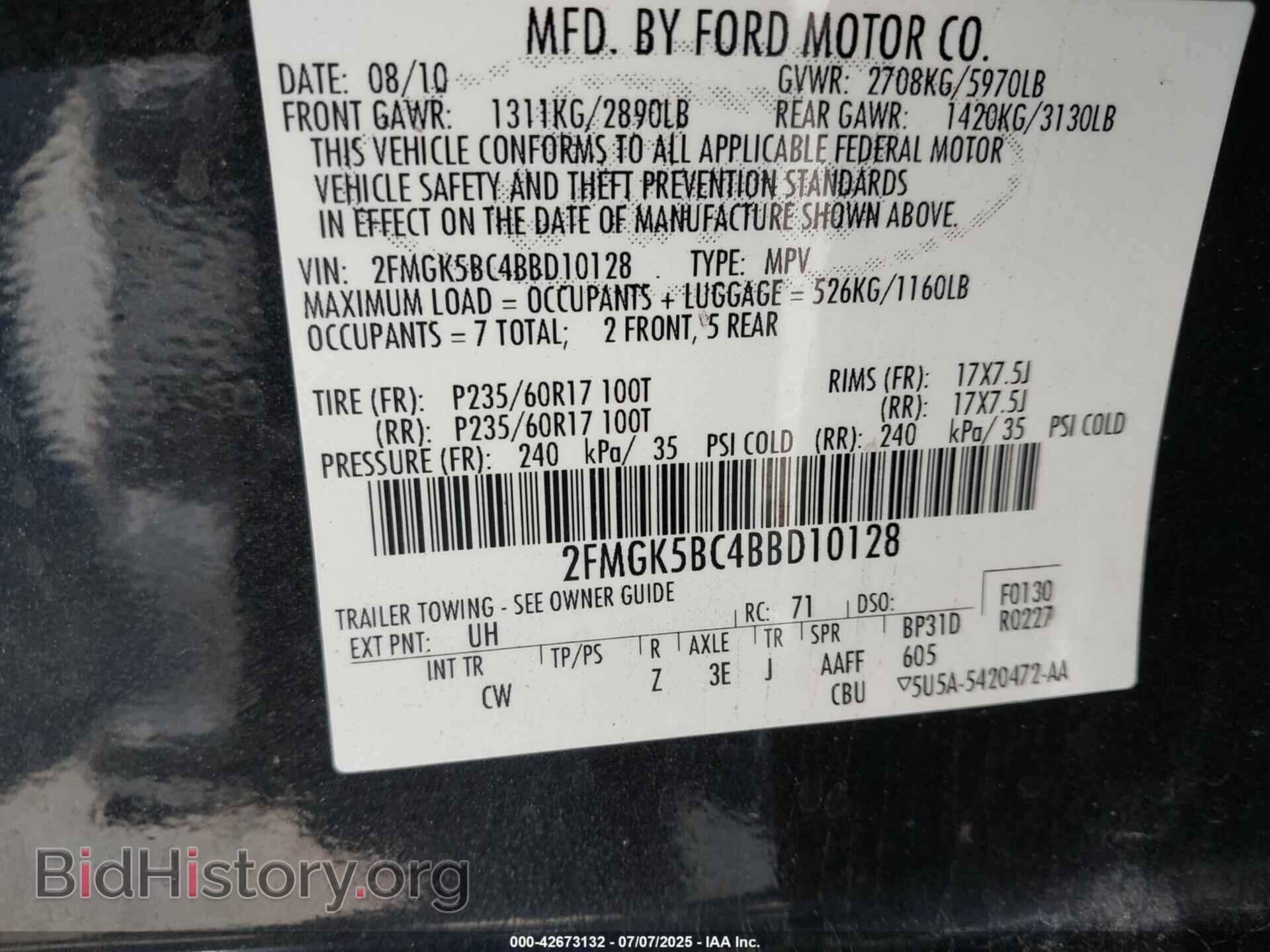 2011 FORD FLEX - VIN: 2FMGK5BC4BBD10128 - Photo 9