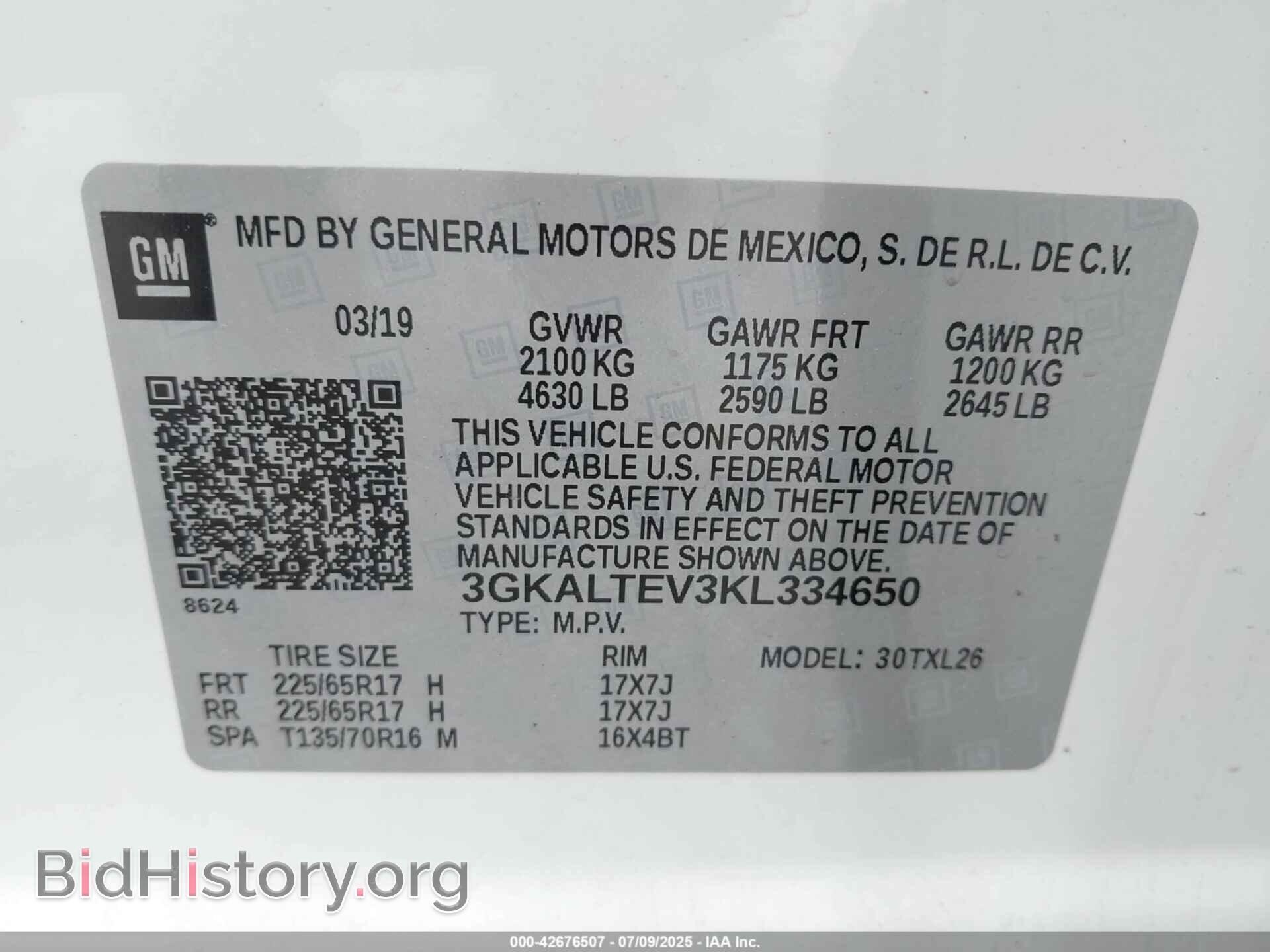 2019 GMC TERRAIN - VIN: 3GKALTEV3KL334650 - Photo 9