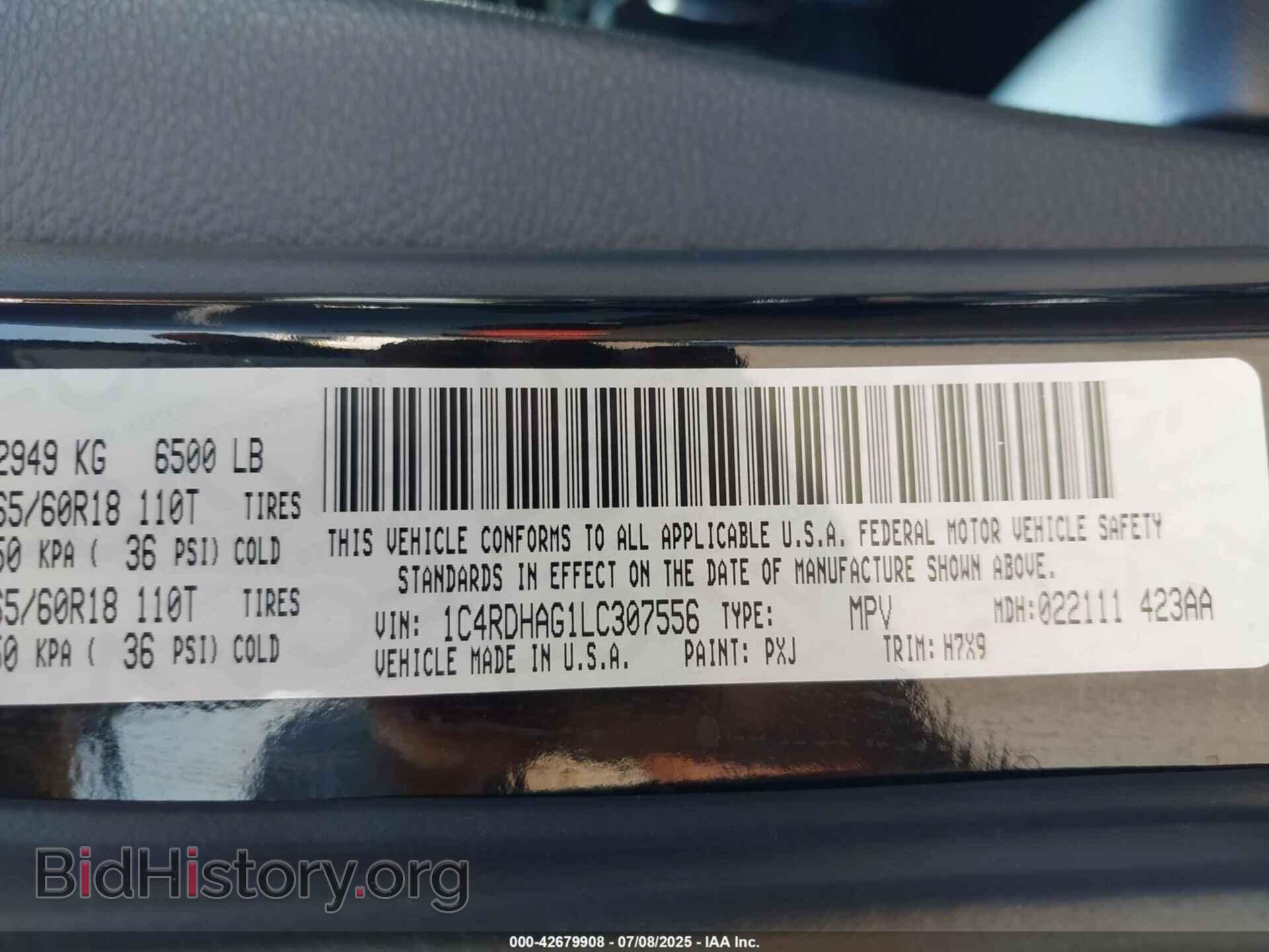 2020 DODGE DURANGO - VIN: 1C4RDHAG1LC307556 - Фото 9