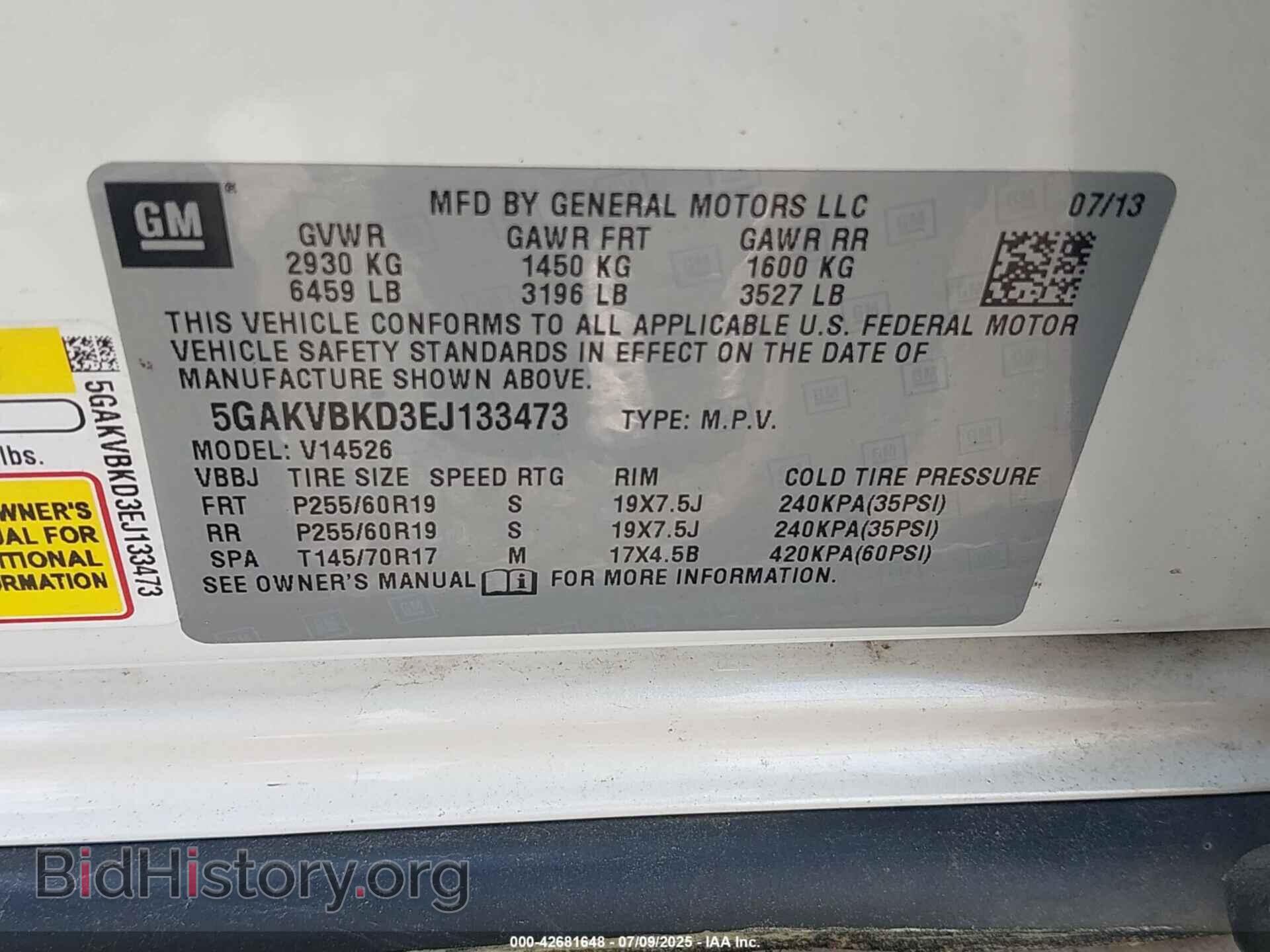 2014 BUICK ENCLAVE - VIN: 5GAKVBKD3EJ133473 - Photo 9