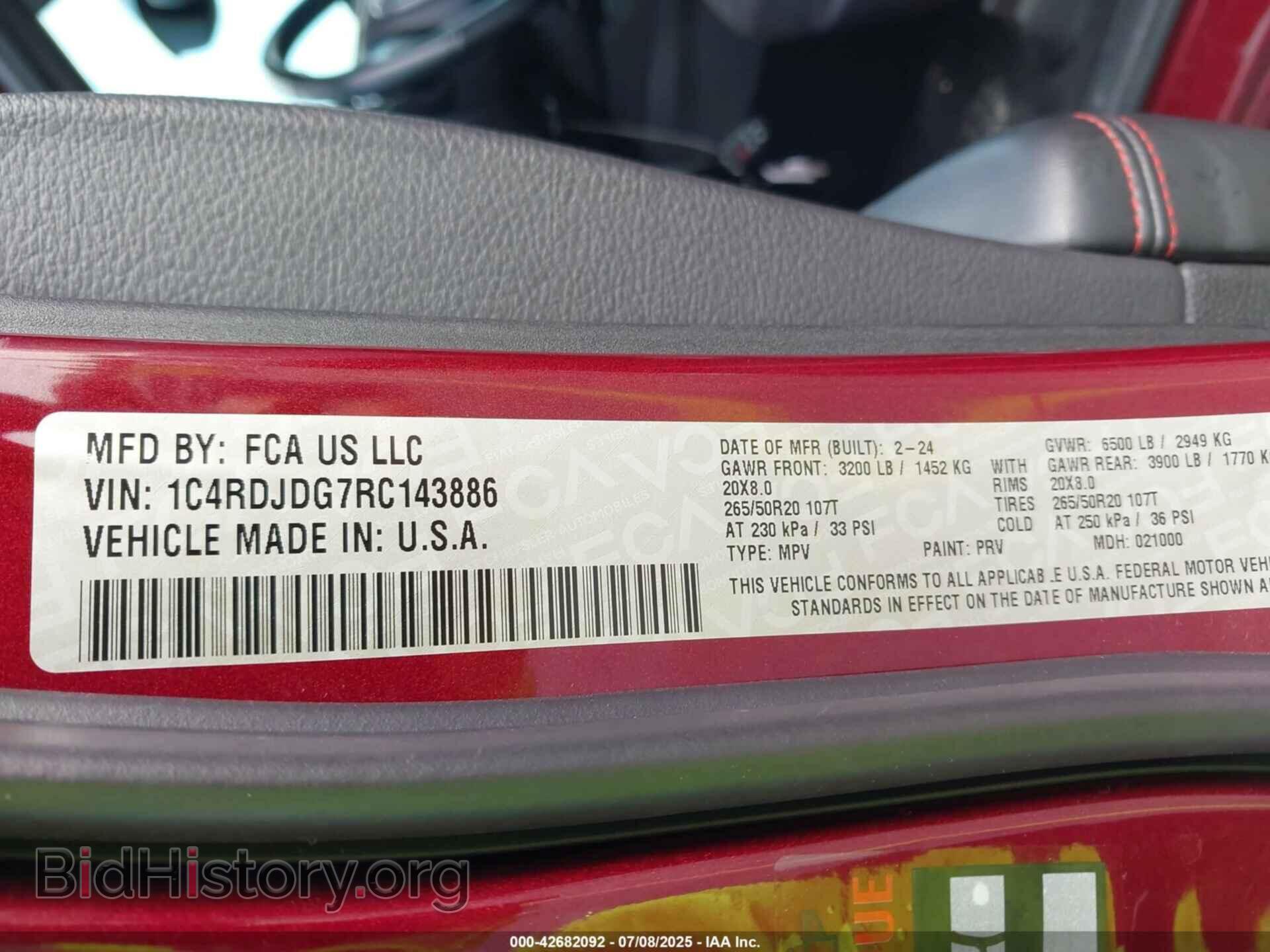 2024 DODGE DURANGO - VIN: 1C4RDJDG7RC143886 - Фото 9