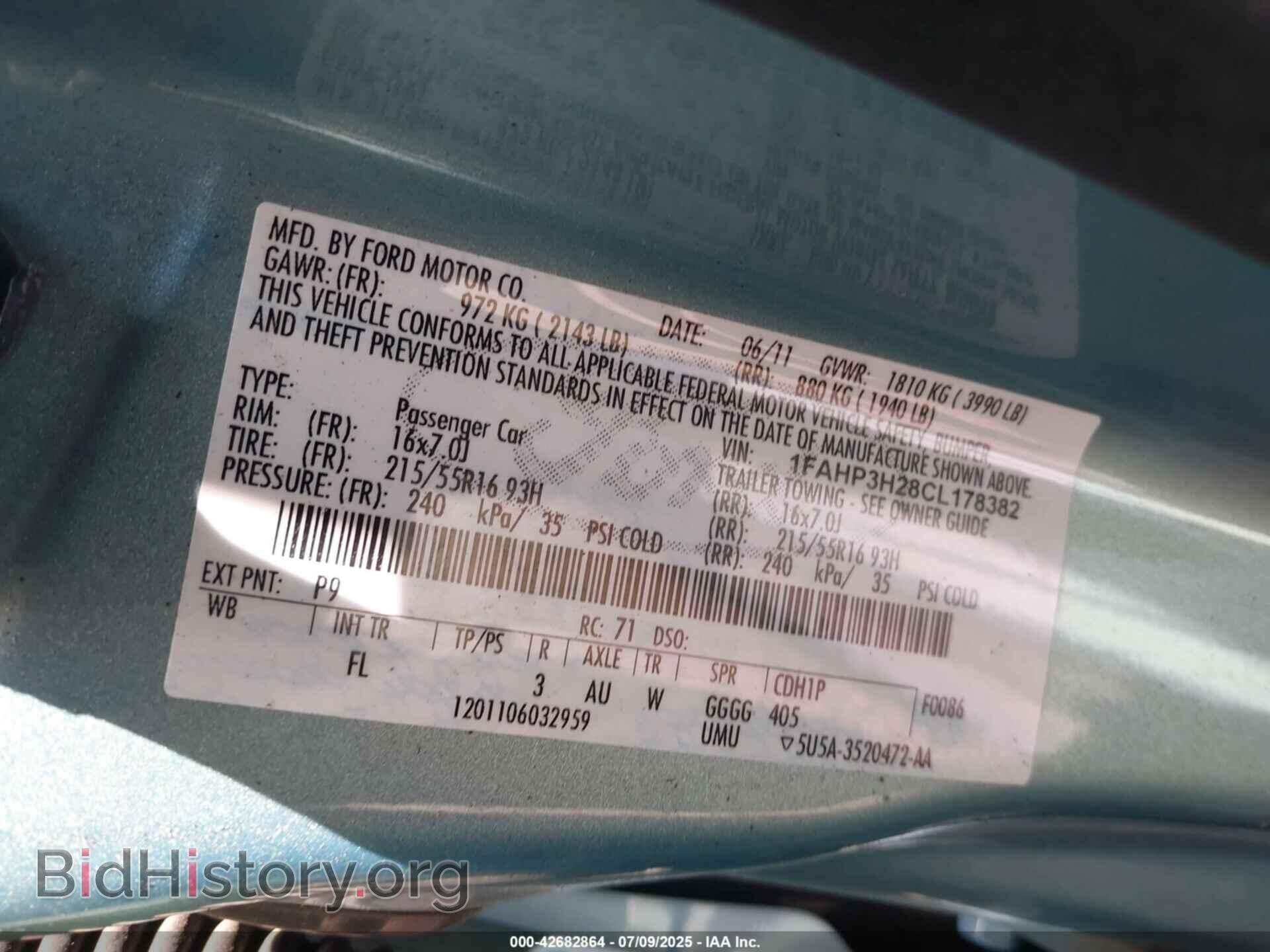 2012 FORD FOCUS - VIN: 1FAHP3H28CL178382 - Photo 9