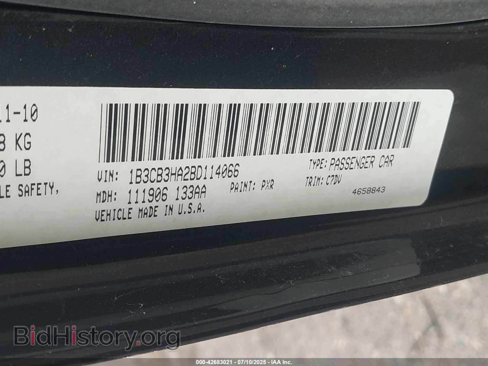 2011 DODGE CALIBER - VIN: 1B3CB3HA2BD114066 - Фото 9
